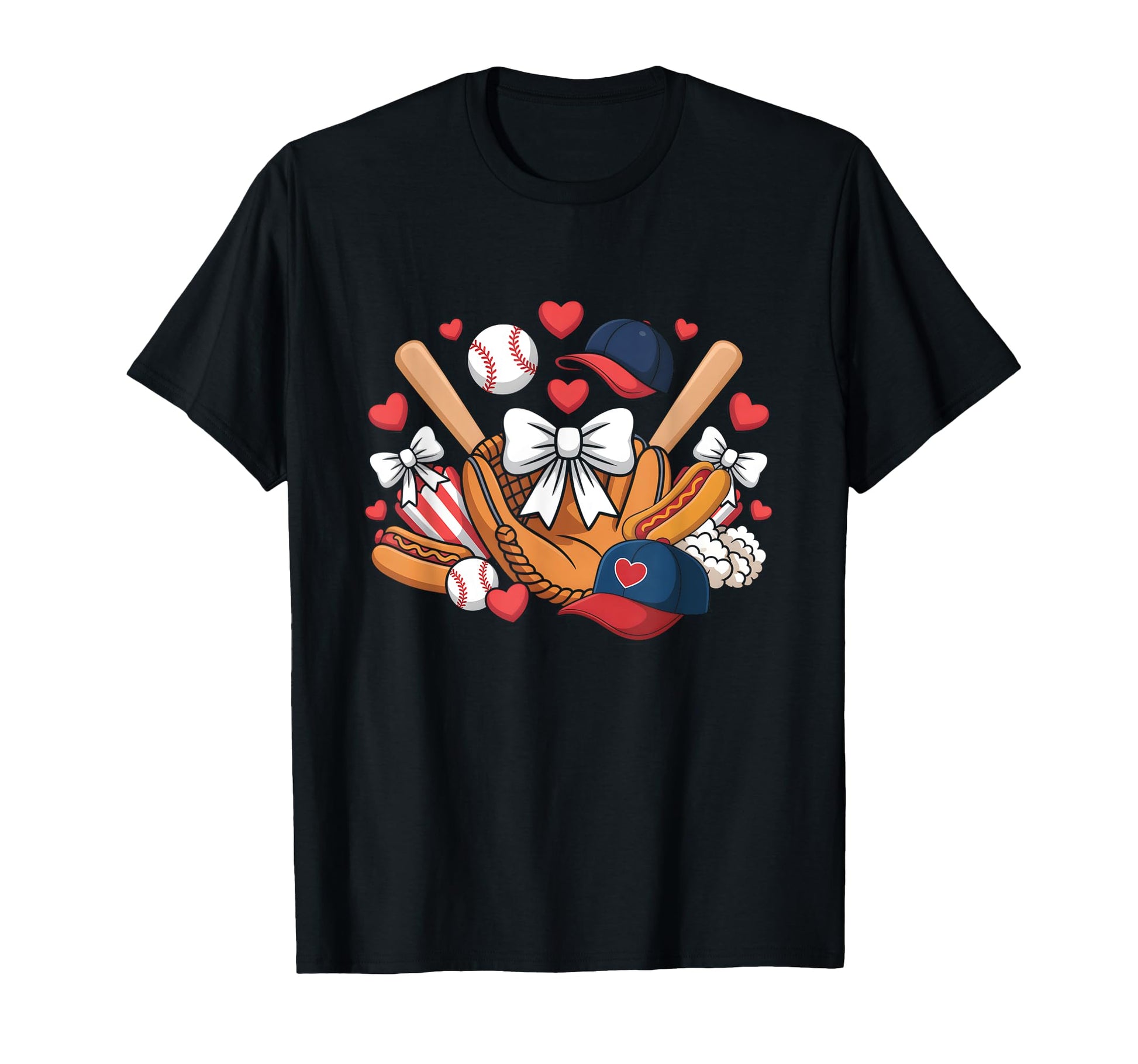 Baseball Coquette Bow Softball Cheer T-Shirt - Minimalist Print for Adults - T-Shirt, Sweatshirt, Hoodie