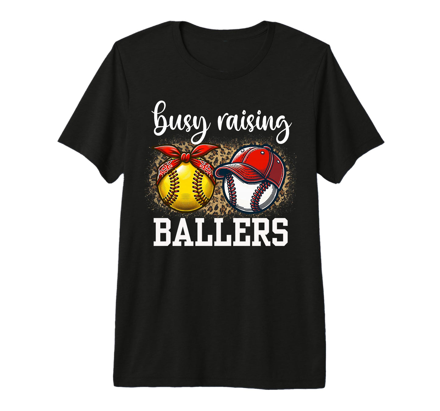Busy Raising Ballers Softball And T-Shirt - Unique Graphic for Adults - T-Shirt, Sweatshirt, Hoodie