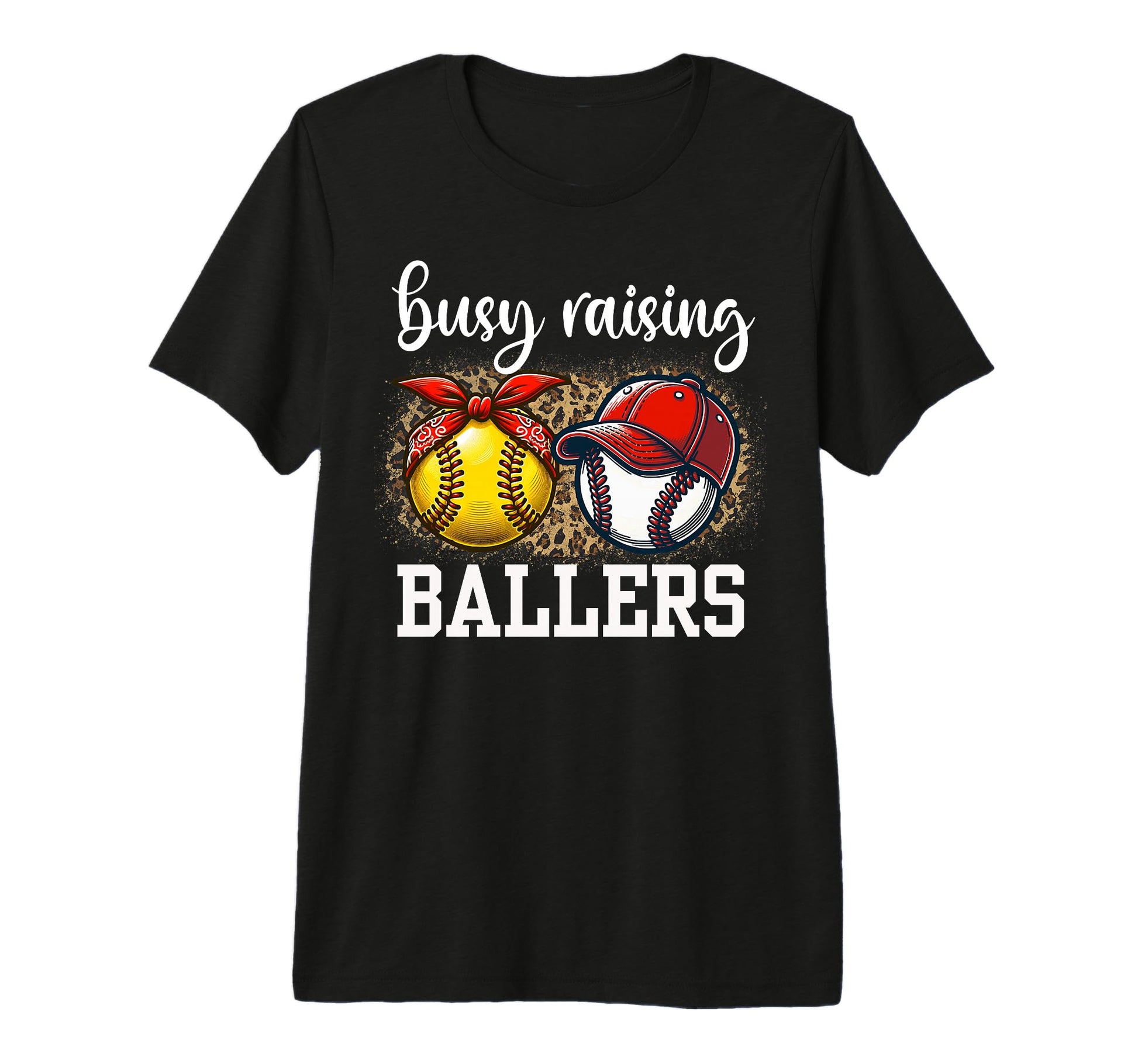 Busy Raising Ballers Softball And T-Shirt - Unique Graphic for Adults - T-Shirt, Sweatshirt, Hoodie