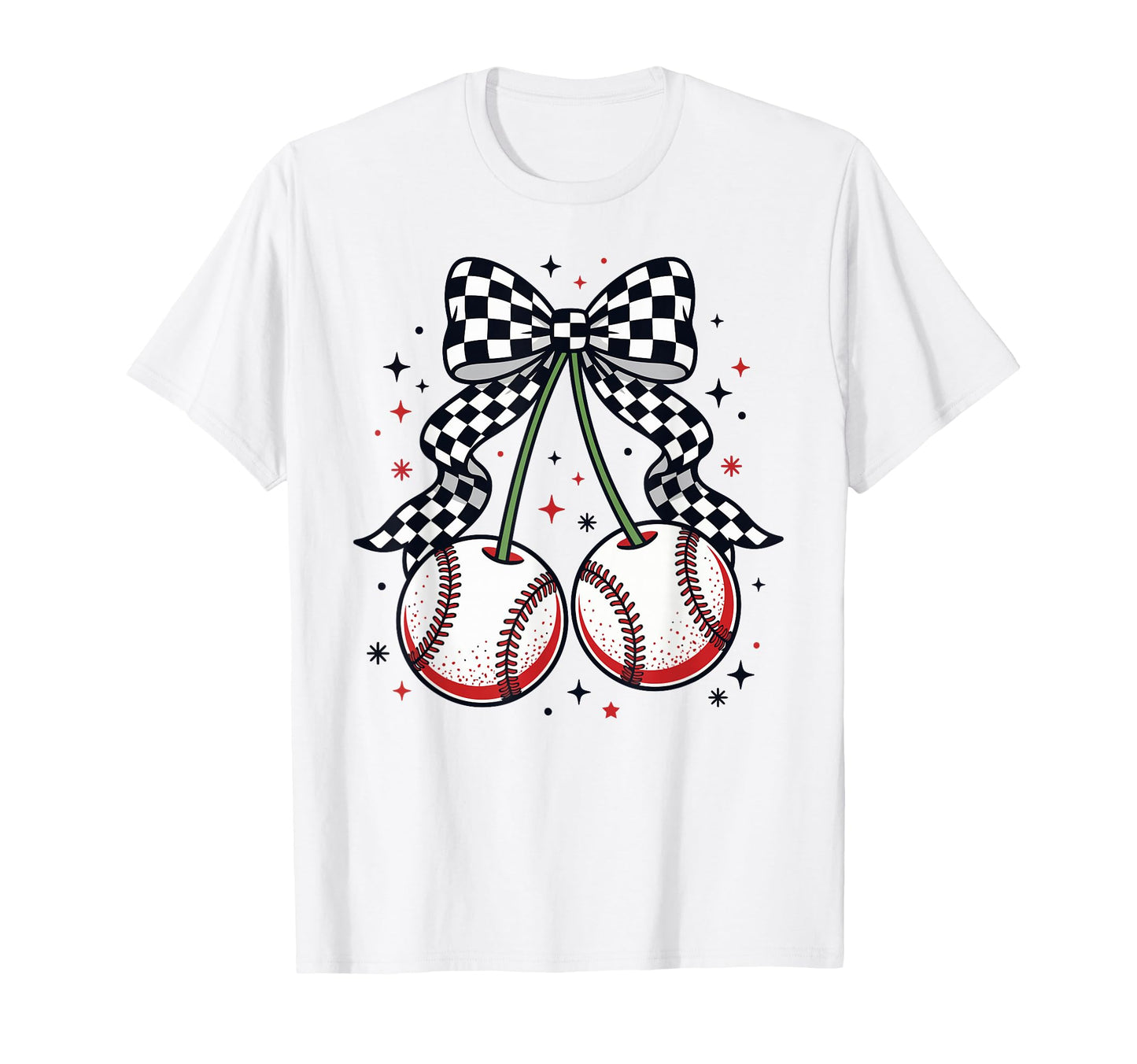 Baseball Cherries Coquette Game Day T-Shirt - Trendy Graphic Men Women - T-Shirt, Sweatshirt, Hoodie