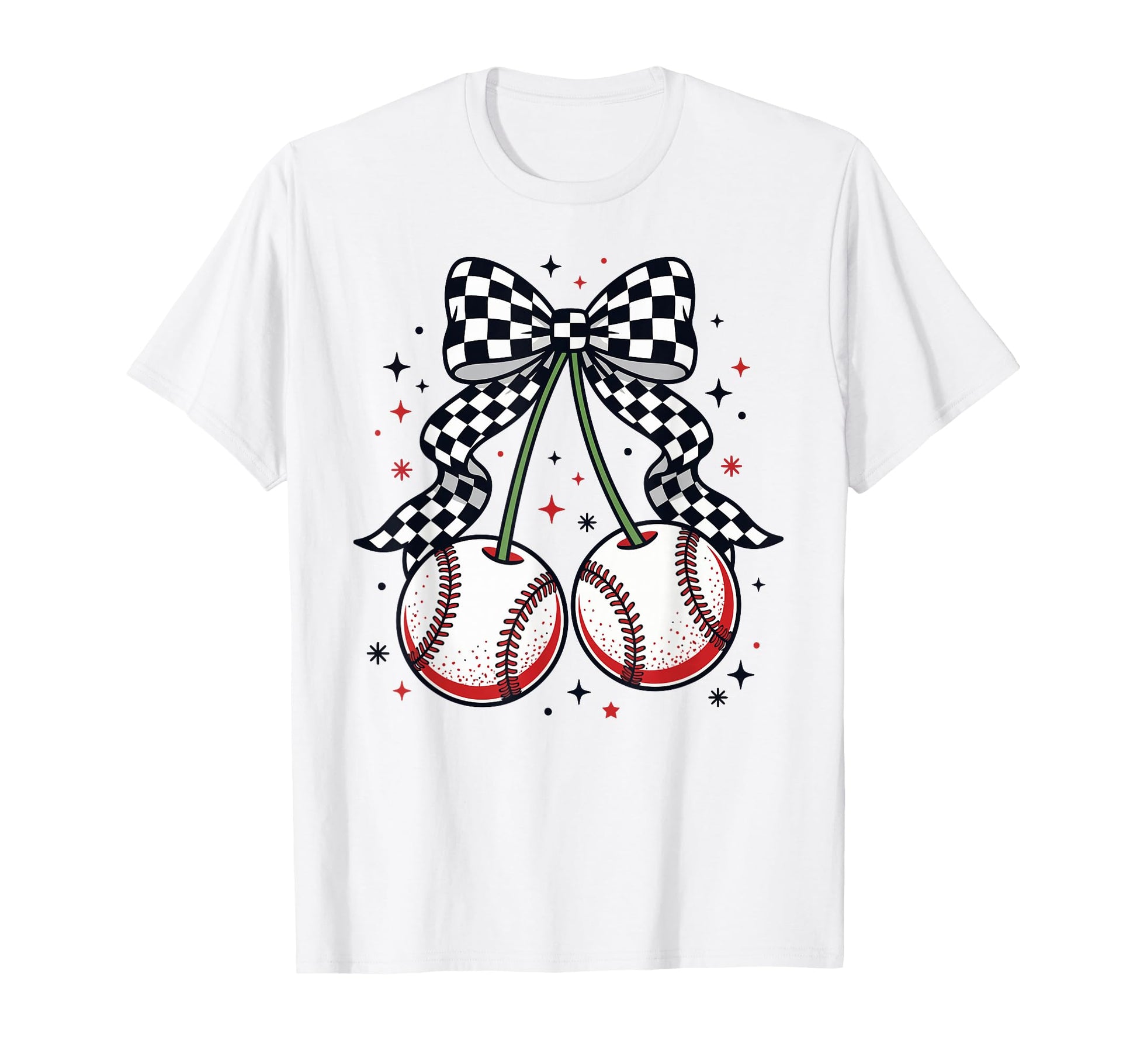 Baseball Cherries Coquette Game Day T-Shirt - Trendy Graphic Men Women - T-Shirt, Sweatshirt, Hoodie