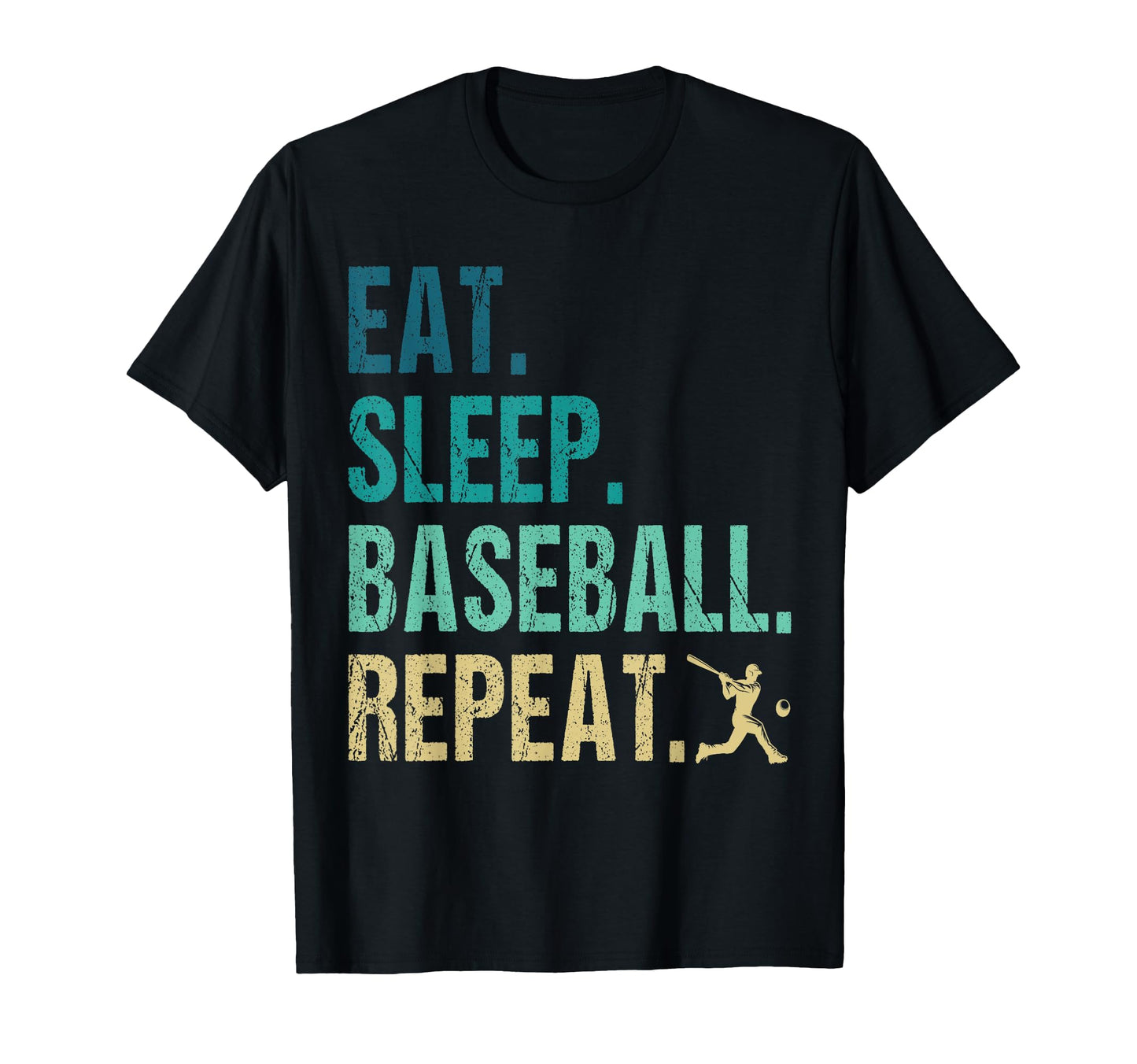 Eat Sleep Baseball Repeat Baseball T-Shirt - Minimalist Print Men Women - T-Shirt, Sweatshirt, Hoodie