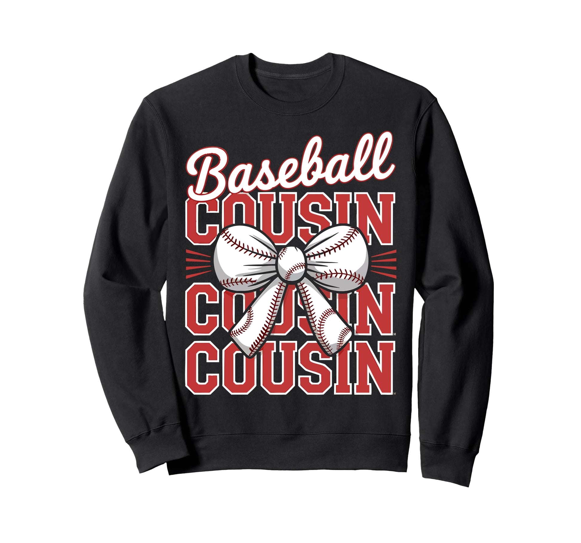 Baseball Cousin Coquette Bow Sweatshirt - Minimalist Print for Adults - T-Shirt, Sweatshirt, Hoodie