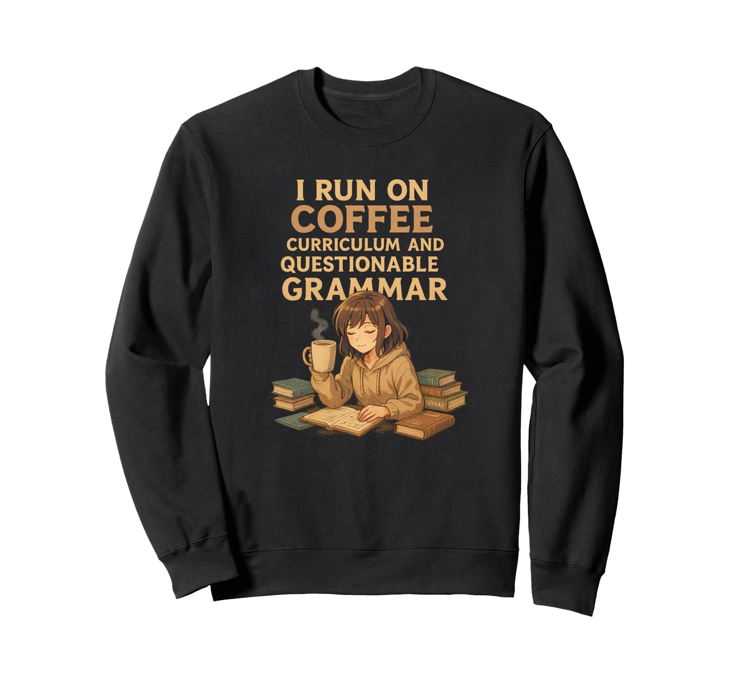 I Run Coffee Curriculum And Grammar Sweatshirt - Novelty Apparel Men Women - T-Shirt, Sweatshirt, Hoodie