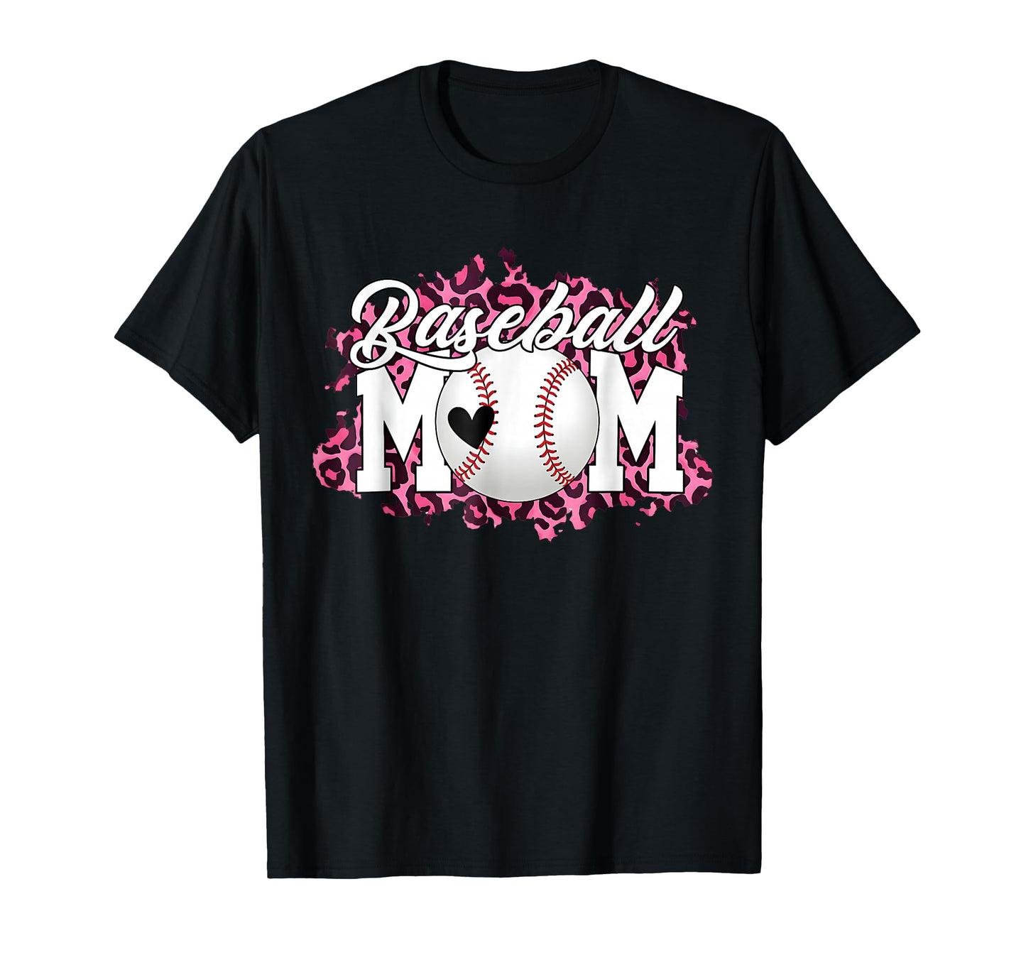 Baseball Mom Leopard Mama Game Day T-Shirt - Custom Art Print for Adults - T-Shirt, Sweatshirt, Hoodie