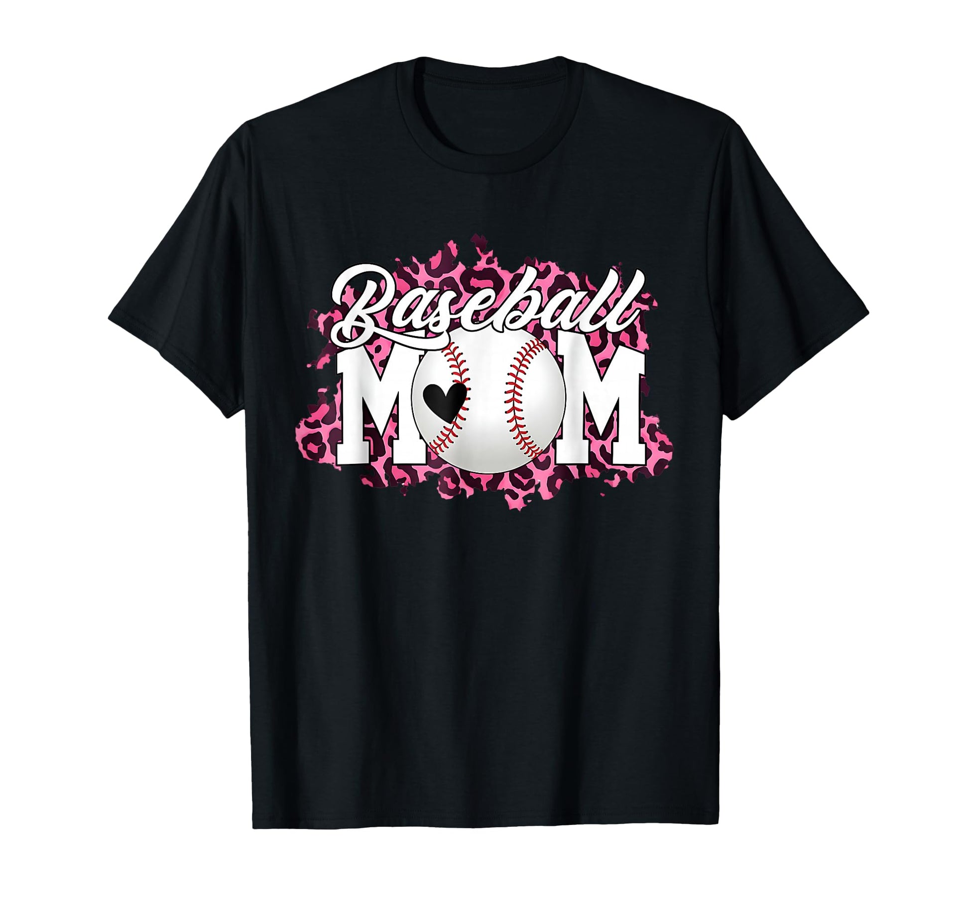 Baseball Mom Leopard Mama Game Day T-Shirt - Custom Art Print for Adults - T-Shirt, Sweatshirt, Hoodie