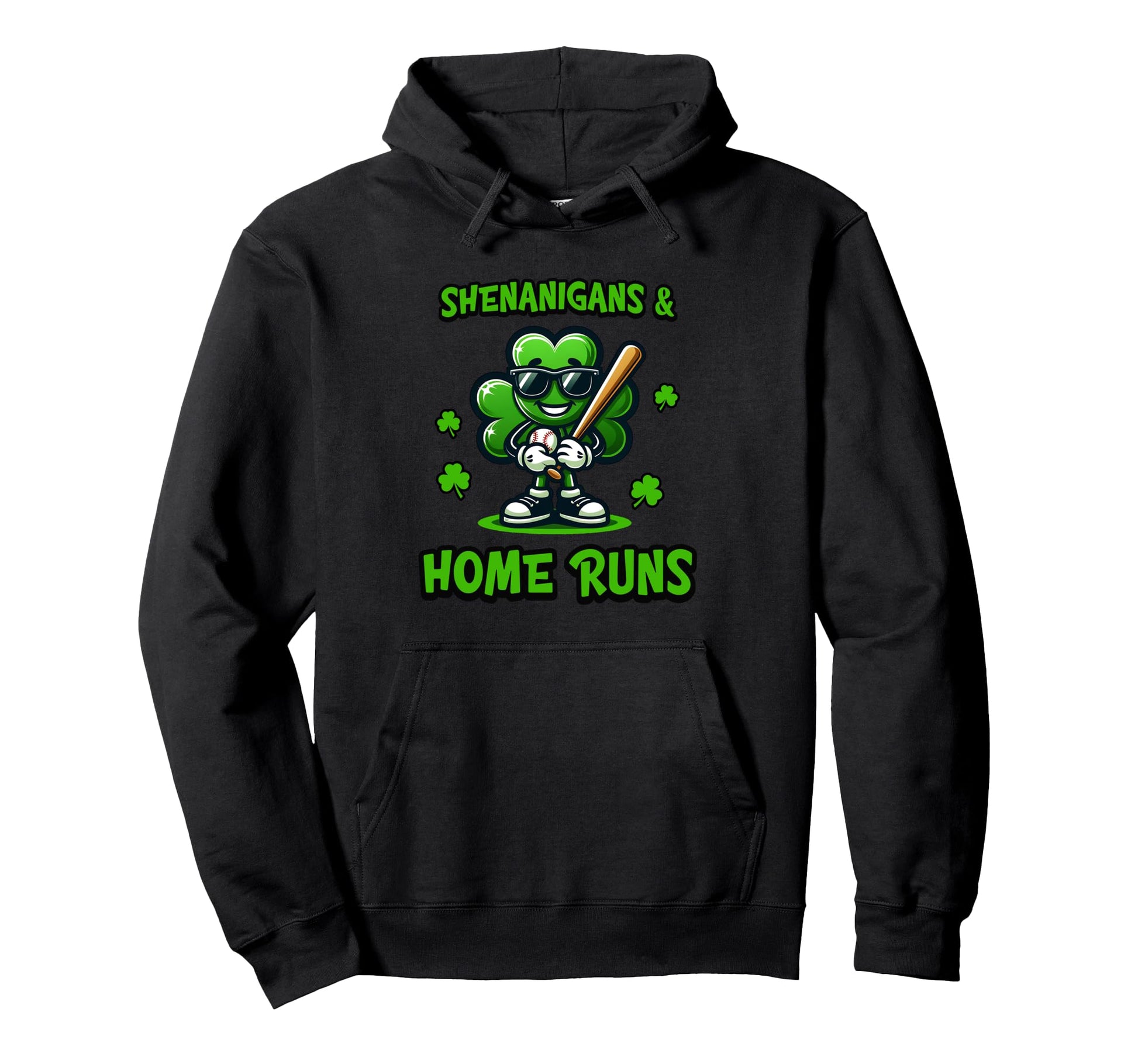 Shenanigans And Home Run St Patricks Hoodie - Aesthetic Graphic for Adults - T-Shirt, Sweatshirt, Hoodie