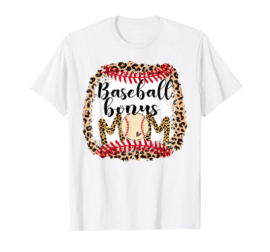 Baseball Bonus Mom Bleached Mom Life T-Shirt - Unique Graphic for Adults - T-Shirt, Sweatshirt, Hoodie