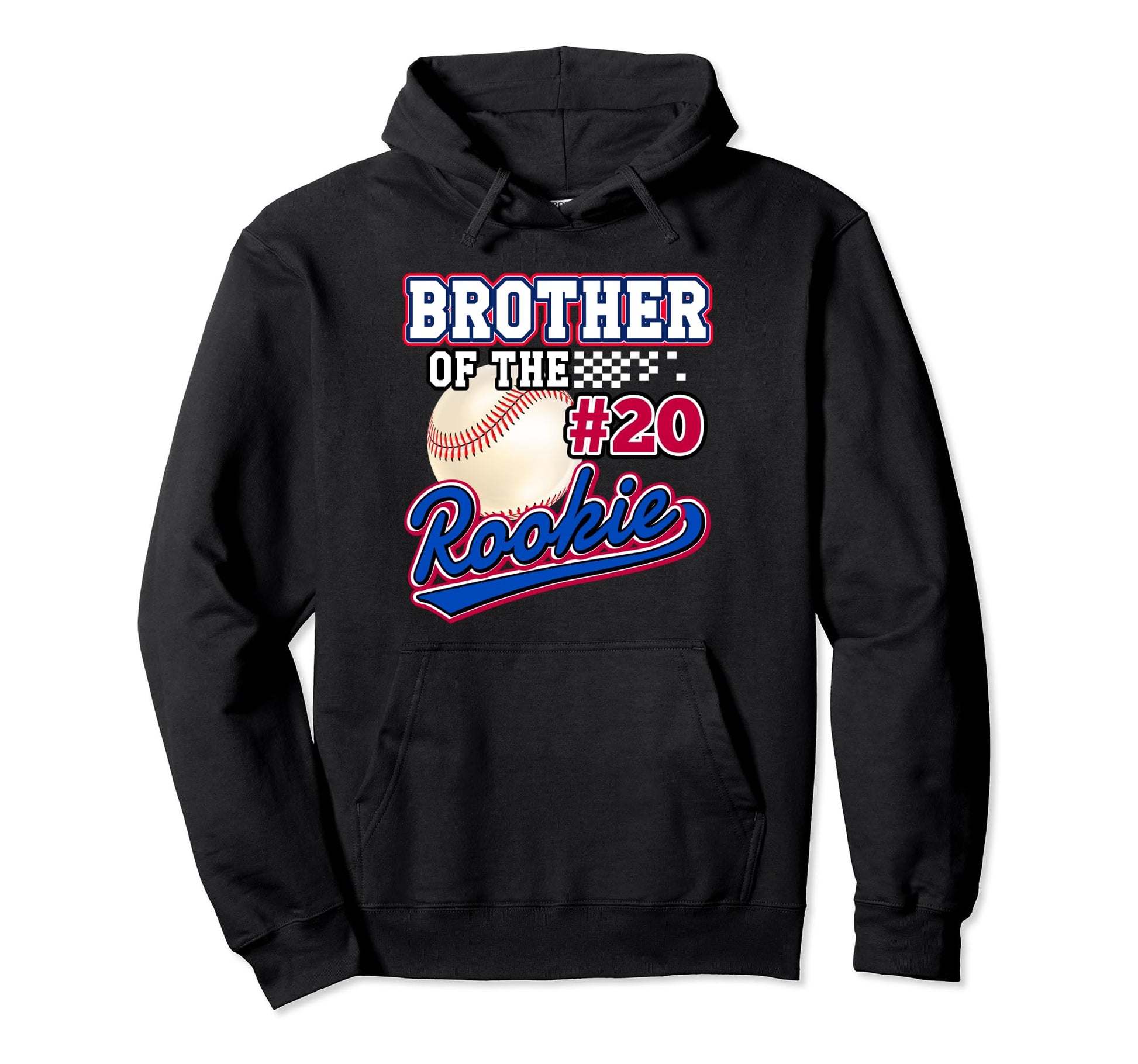 Brother Rookie 20Th Birthday Baseball Hoodie - Unique Graphic Men Women - T-Shirt, Sweatshirt, Hoodie
