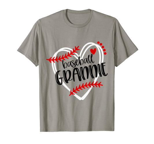 Baseball Grannie Distressed Heart T-Shirt - Custom Art Print Men Women - T-Shirt, Sweatshirt, Hoodie