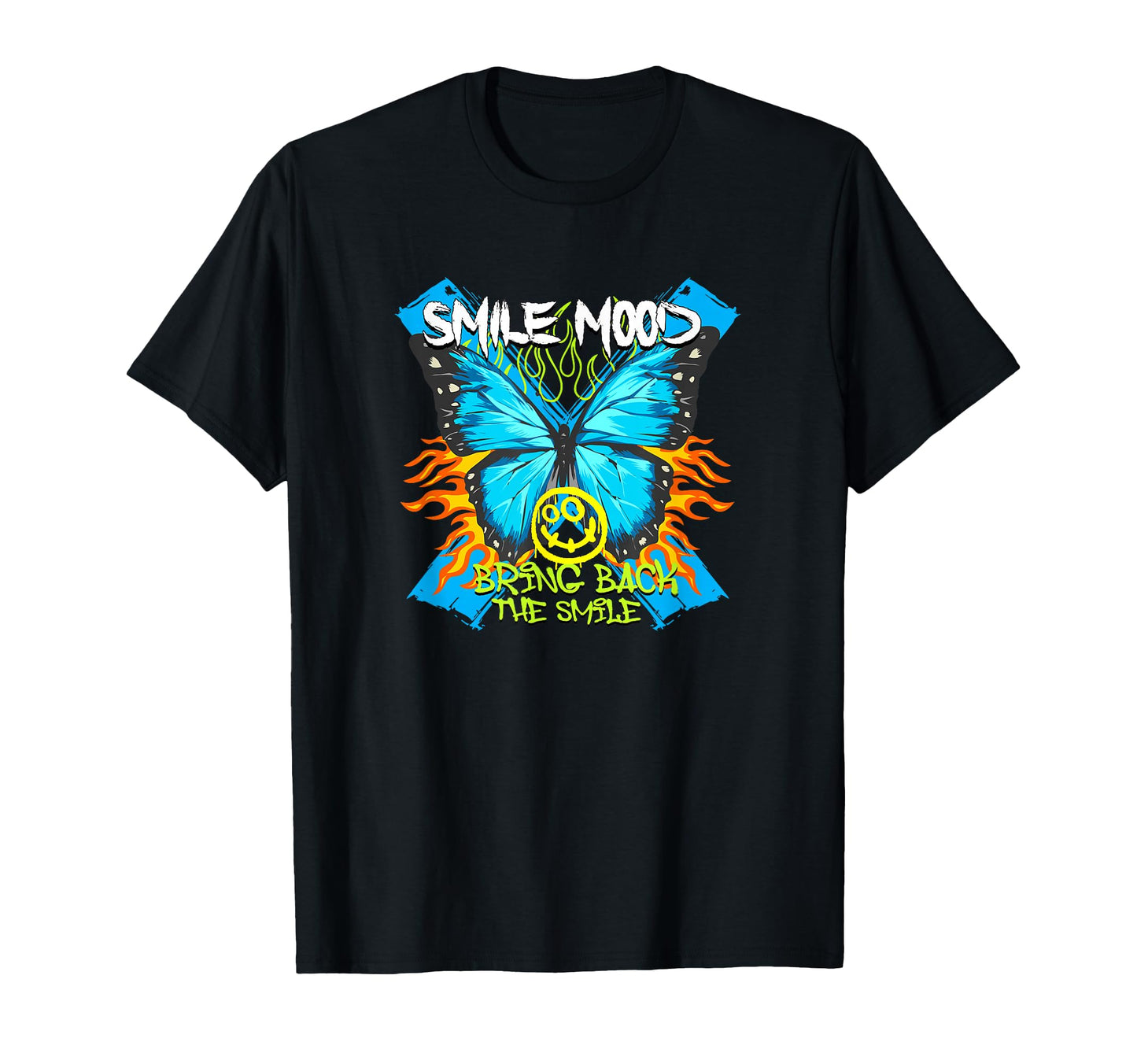 Butterfly Smile Y2K Grunge Aesthetic T-Shirt - Fun Novelty Design Unisex - T-Shirt, Sweatshirt, Hoodie