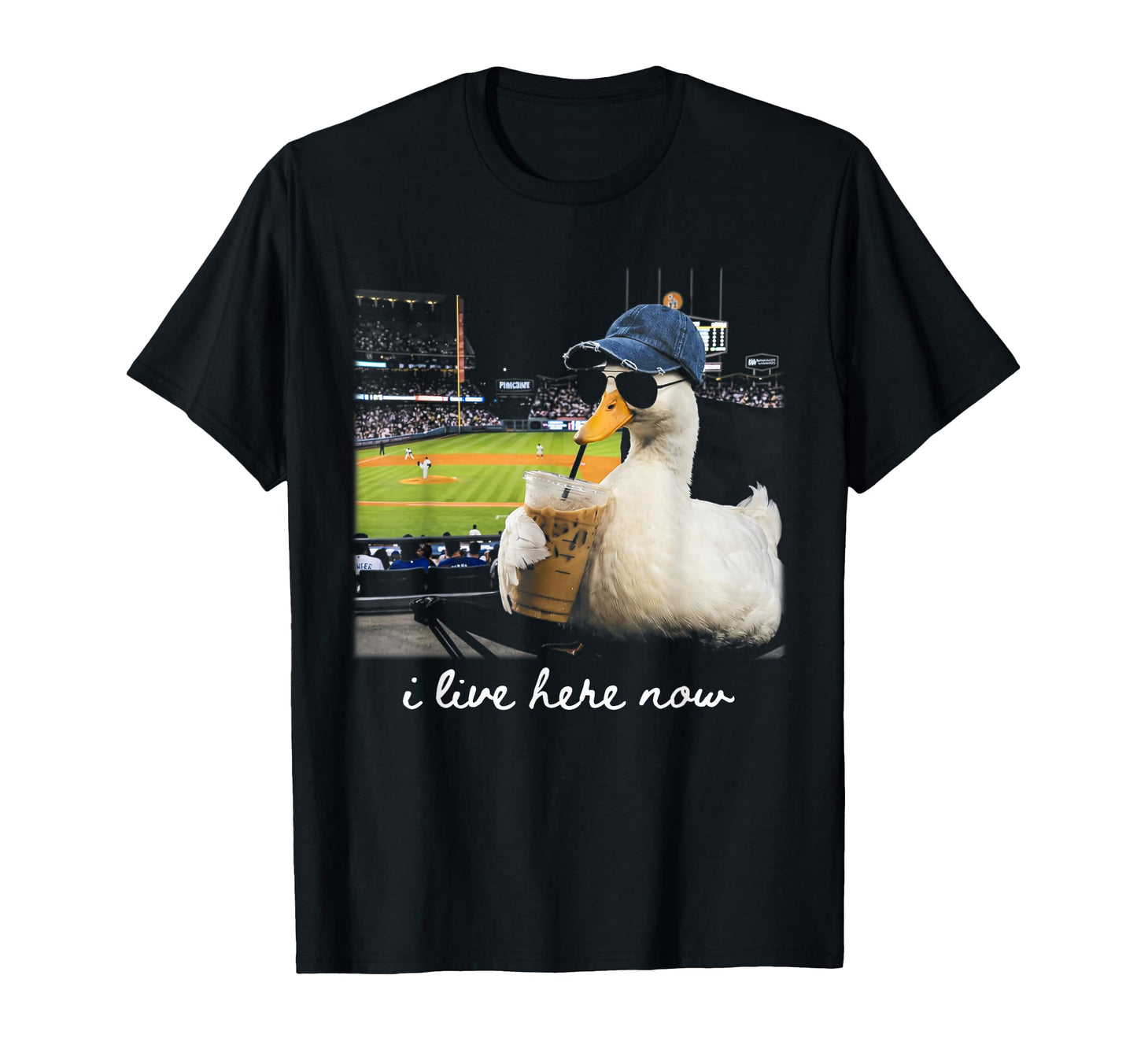 I Live Here Now Silly Goose Funny T-Shirt - Fun Novelty Design Unisex - T-Shirt, Sweatshirt, Hoodie