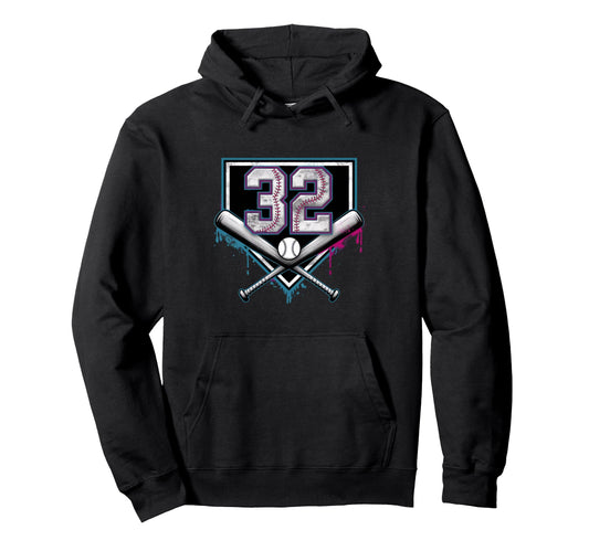 32Th Birthday Baseball Home Ice Cream Hoodie - Unique Graphic Men Women - T-Shirt, Sweatshirt, Hoodie