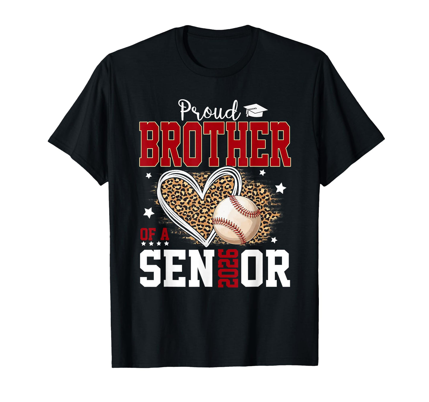 Proud Brother Senior 2026 Leopard T-Shirt - Aesthetic Graphic for Adults - T-Shirt, Sweatshirt, Hoodie