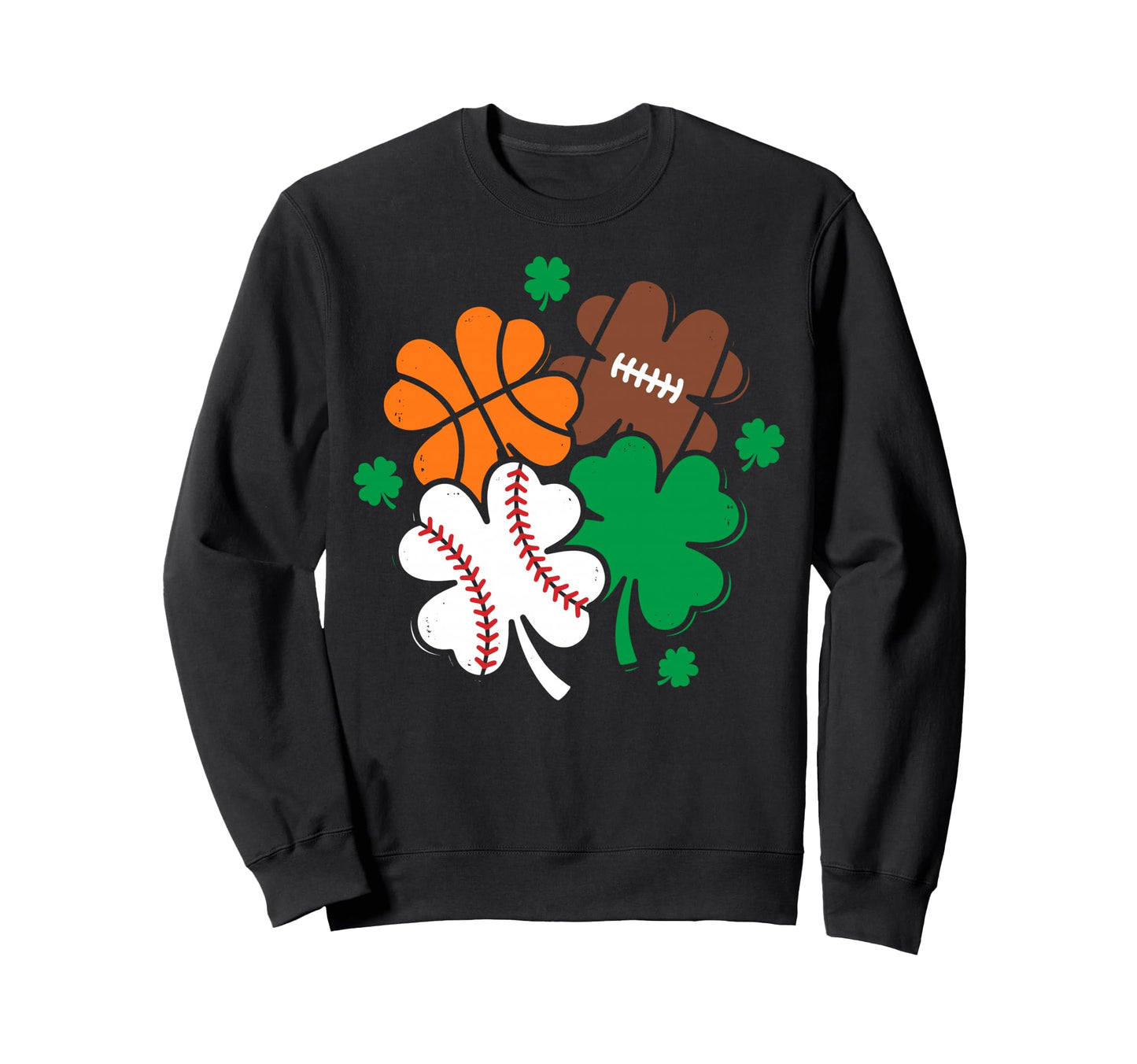 St Patricks Day Baseball Football Sweatshirt - Minimalist Print for Adults - T-Shirt, Sweatshirt, Hoodie