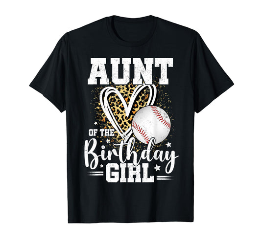 Aunt Birthday Baseball Aunt Leopard T-Shirt - Novelty Apparel for Adults - T-Shirt, Sweatshirt, Hoodie