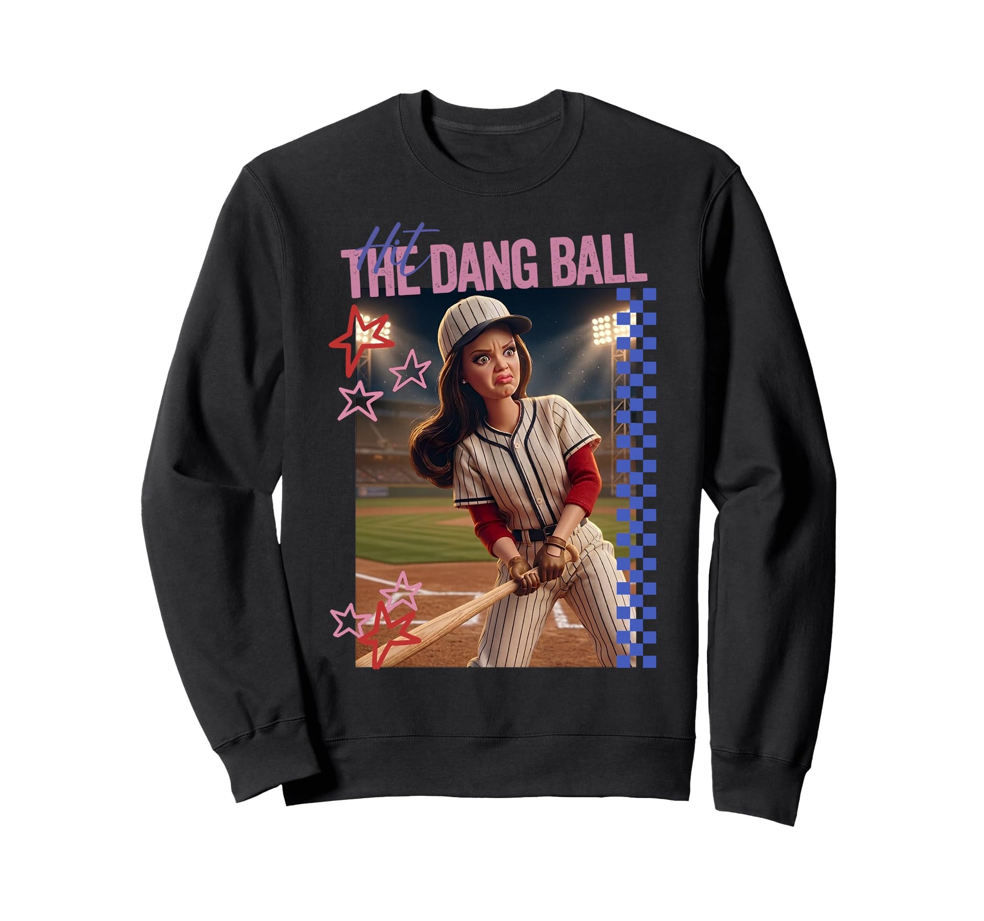 Hit Dang Ball Baseball Doll Funny Sweatshirt - Unique Graphic Unisex - T-Shirt, Sweatshirt, Hoodie