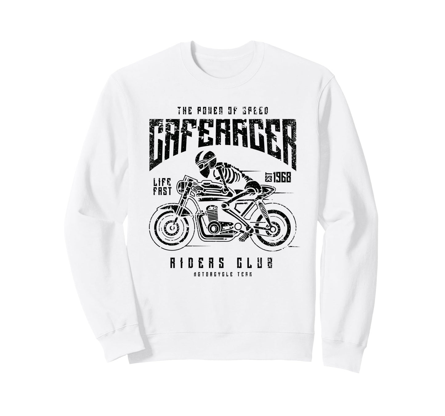 Cafe Racer Motorcycle Race Sweatshirt - Custom Art Print Unisex - T-Shirt, Sweatshirt, Hoodie
