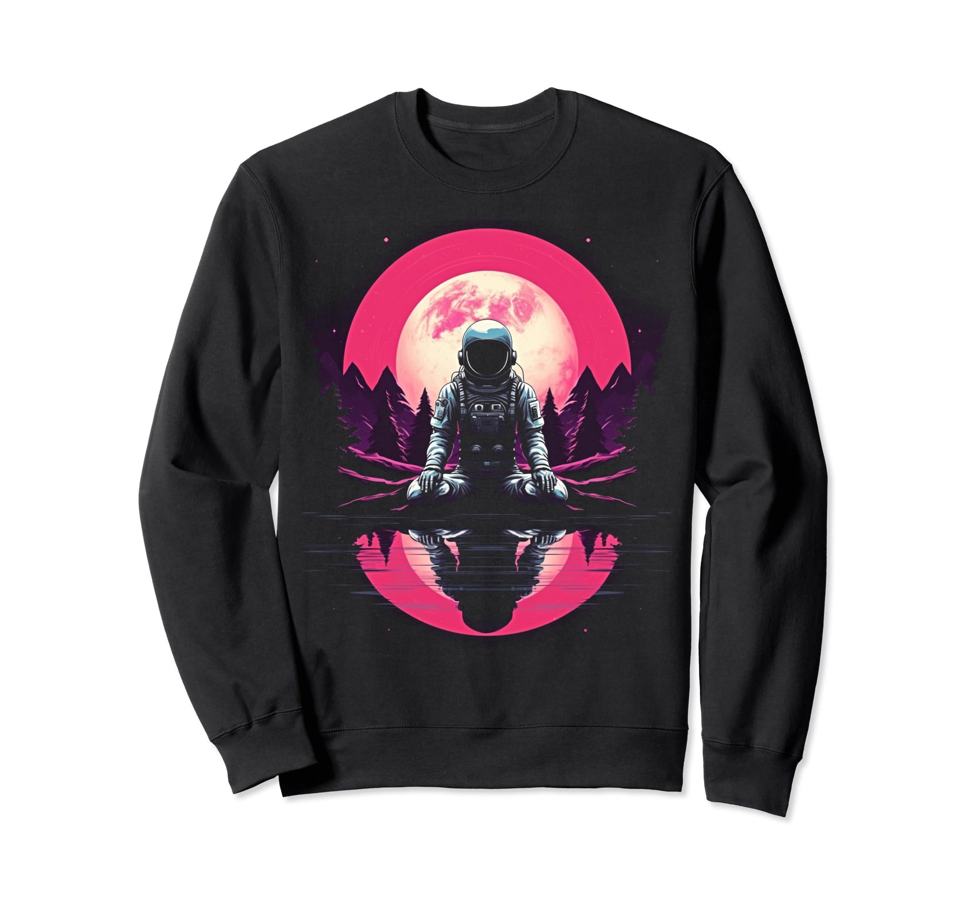 Synthwave Astronaut Cyberpunk 80S Sweatshirt - Casual Everyday Wear Unisex - T-Shirt, Sweatshirt, Hoodie