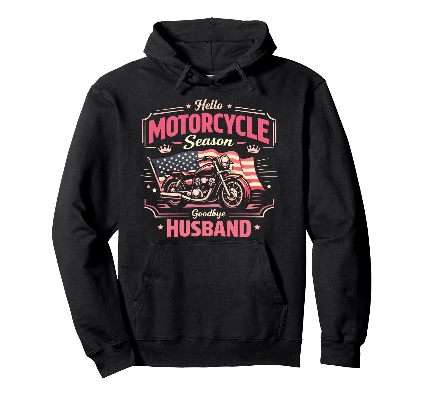 Motorcycle Biker Husband Wife Hello Hoodie - Aesthetic Graphic for Adults - T-Shirt, Sweatshirt, Hoodie