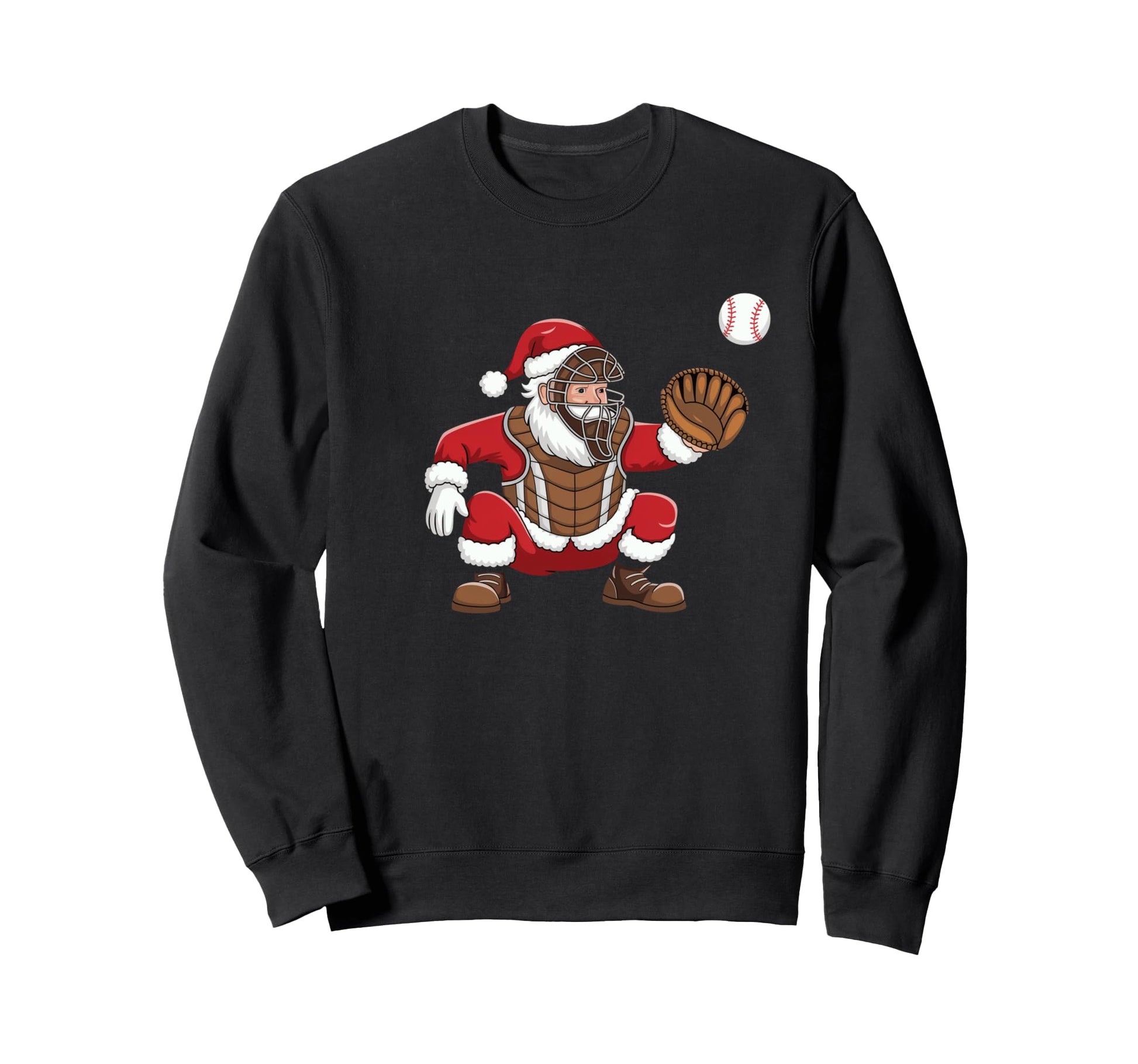 Santa Catcher Baseball Player Sweatshirt - Custom Art Print Men Women - T-Shirt, Sweatshirt, Hoodie