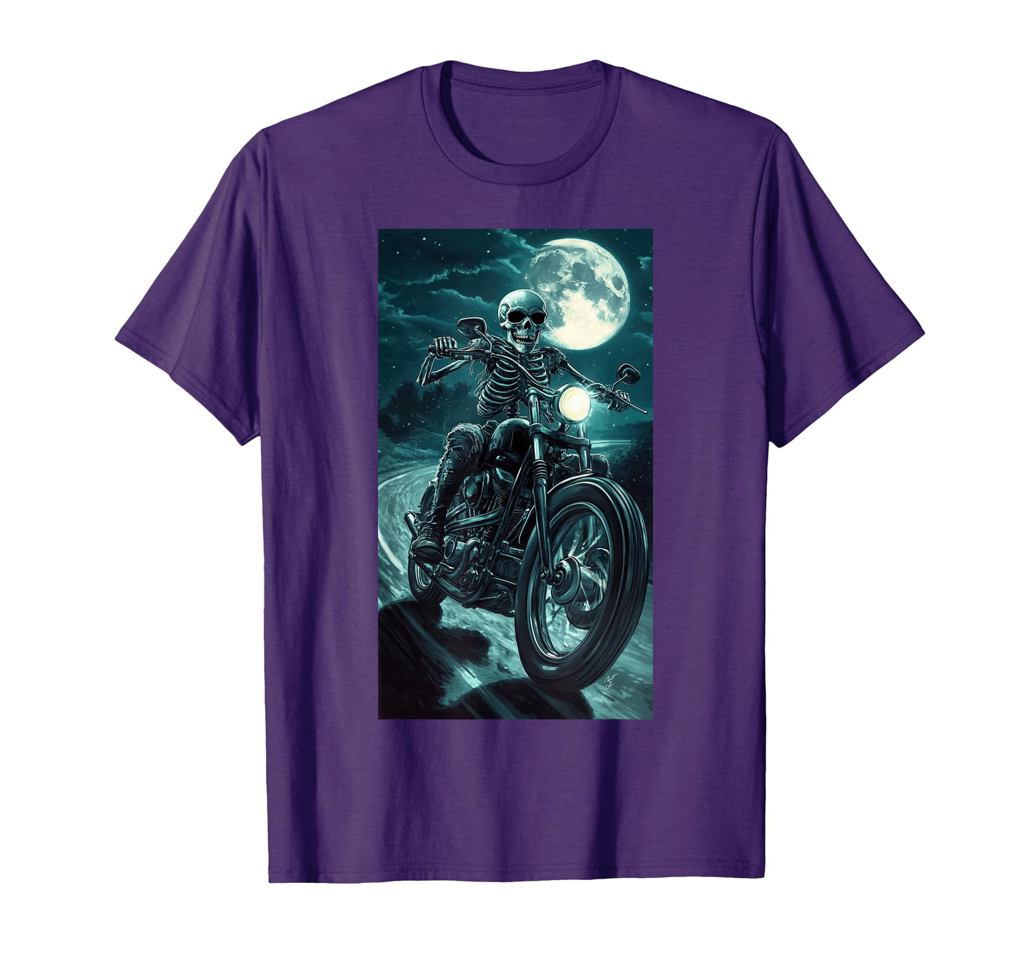 Skeleton Riding Motorcycle Biker Art T-Shirt - Streetwear Style Men Women - T-Shirt, Sweatshirt, Hoodie
