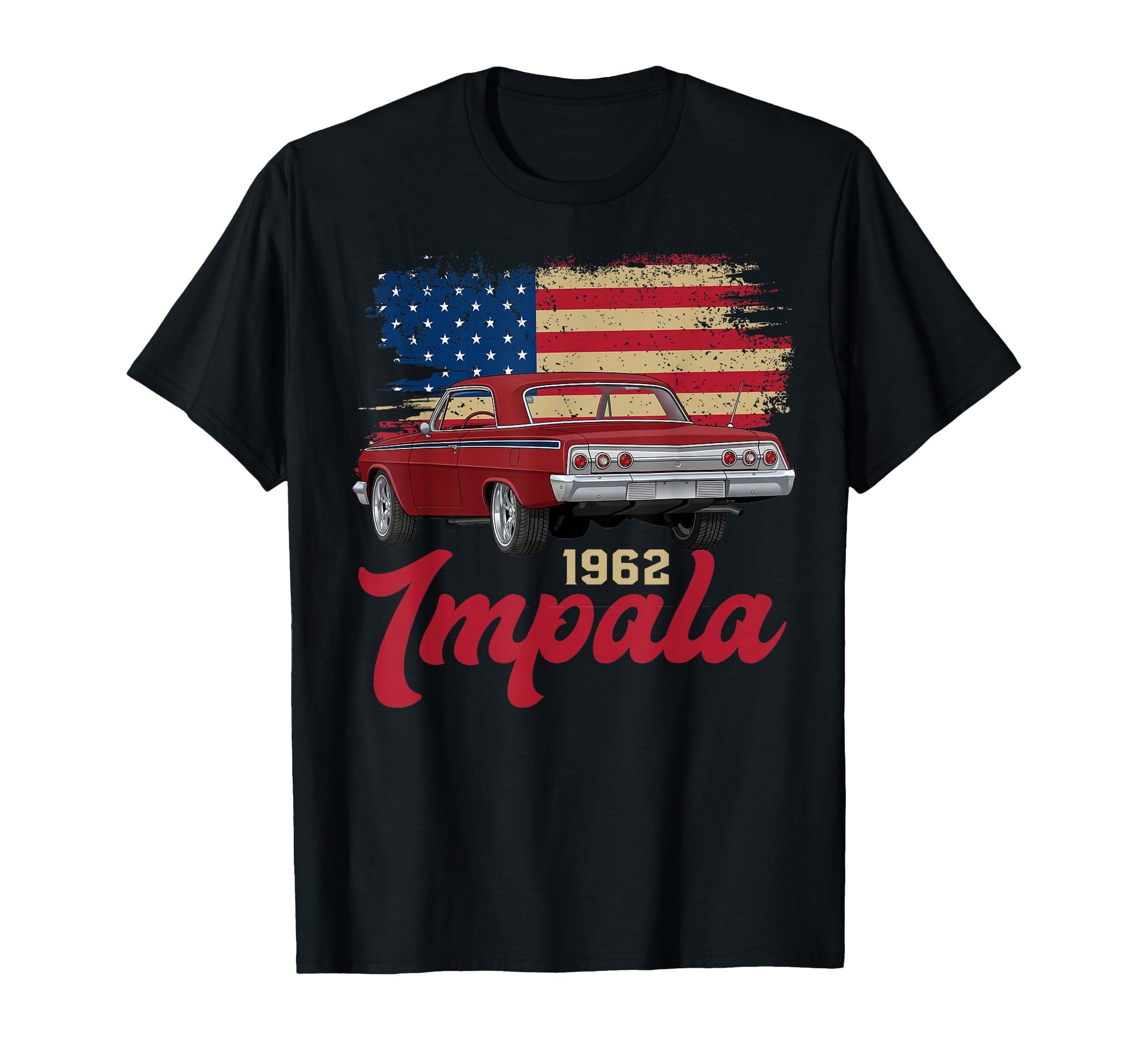 1962 62 Impala Old School Muscle Car T-Shirt - Novelty Apparel for Adults - T-Shirt, Sweatshirt, Hoodie