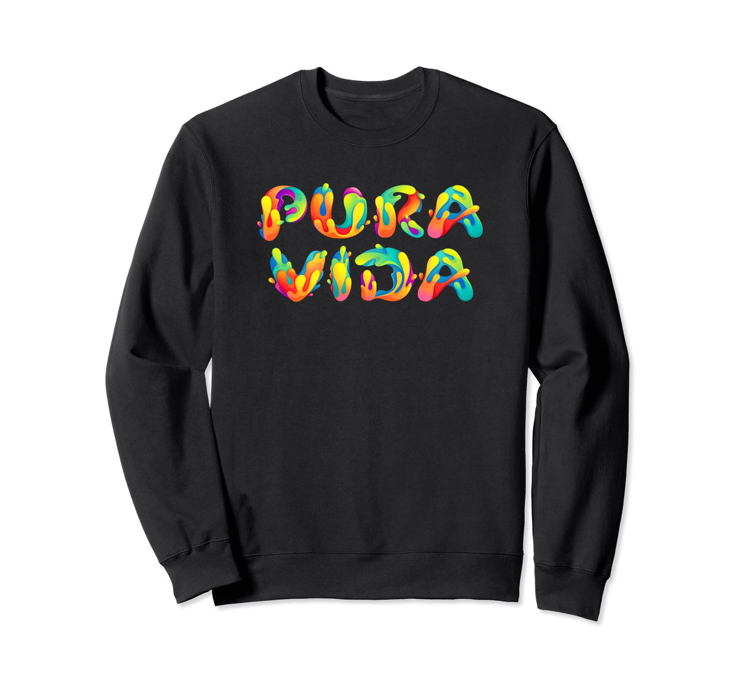 Pura Vida Costa Rica Rainbow Color Sweatshirt - Custom Art Print Men Women - T-Shirt, Sweatshirt, Hoodie