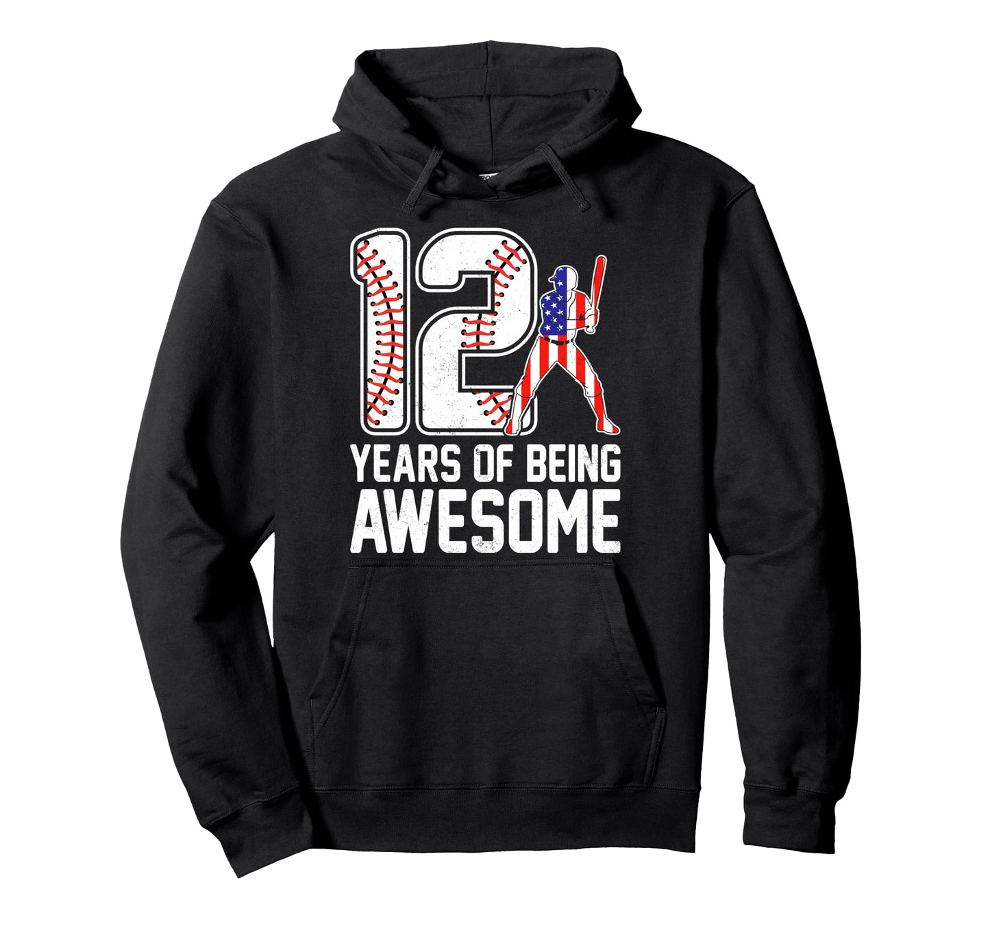 12 Years Being Awesome Baseball Hoodie - Streetwear Style for Adults - T-Shirt, Sweatshirt, Hoodie