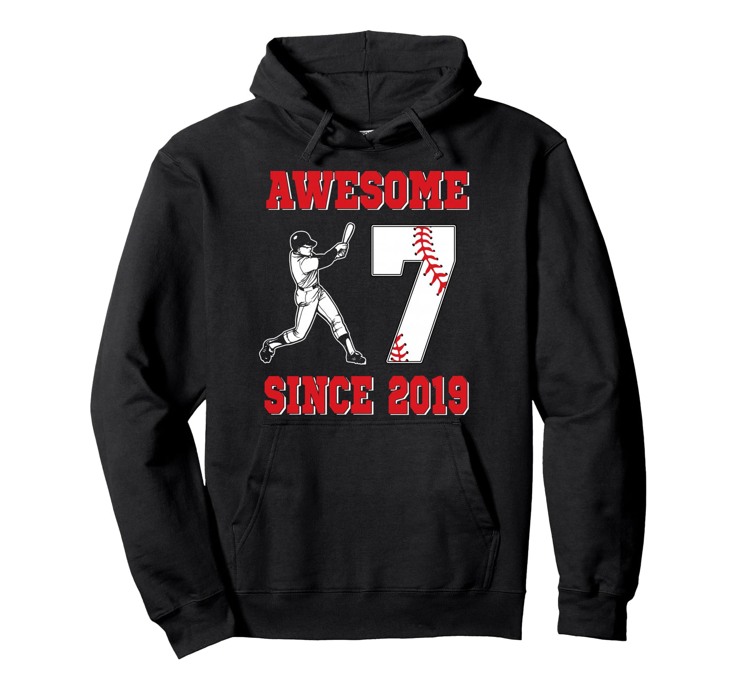 7 Year Old Birthday Baseball Awesome Hoodie - Trendy Graphic for Adults - T-Shirt, Sweatshirt, Hoodie