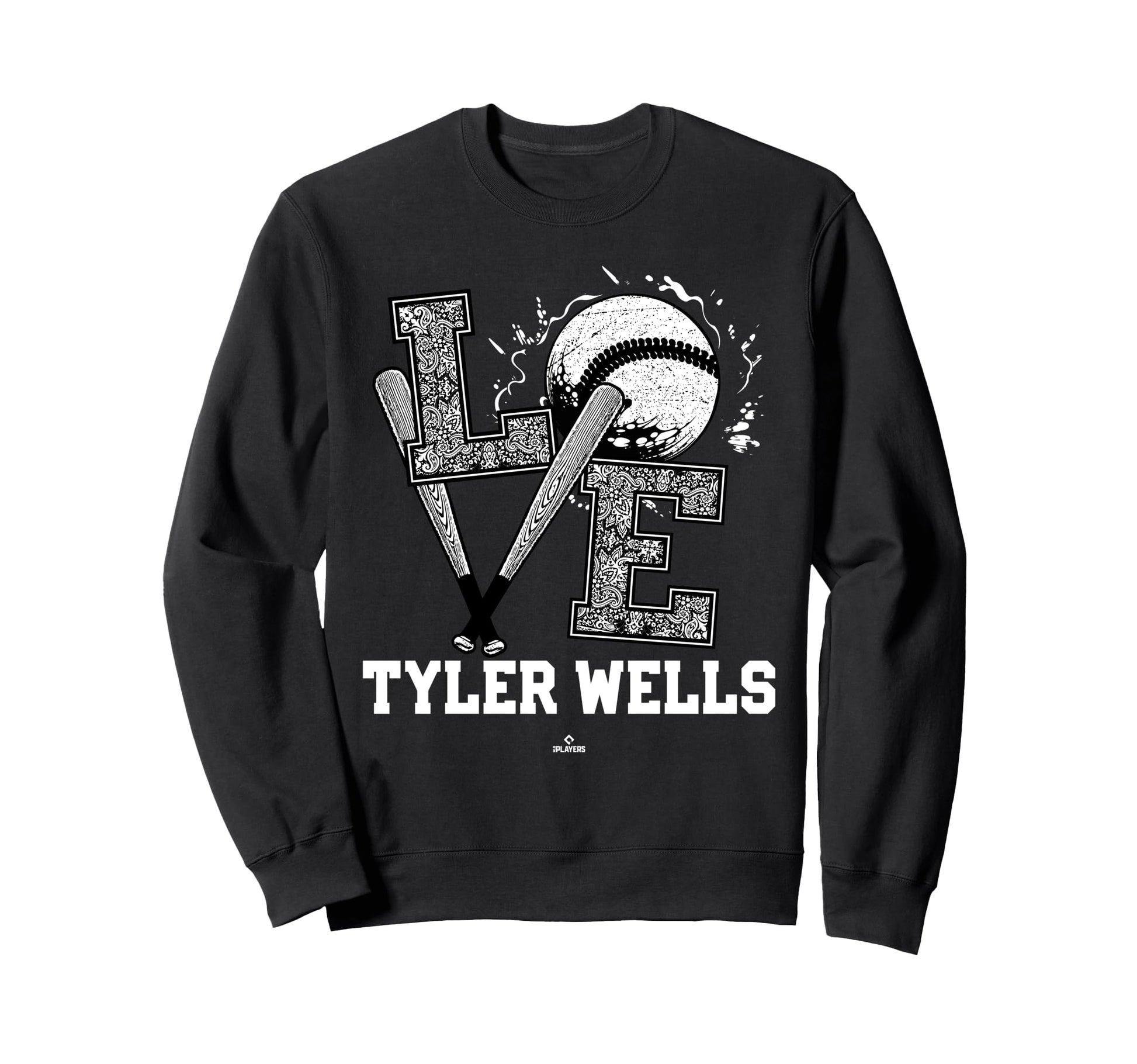 Distressed Baseball Love Tyler Wells Sweatshirt - Trendy Graphic Unisex - T-Shirt, Sweatshirt, Hoodie