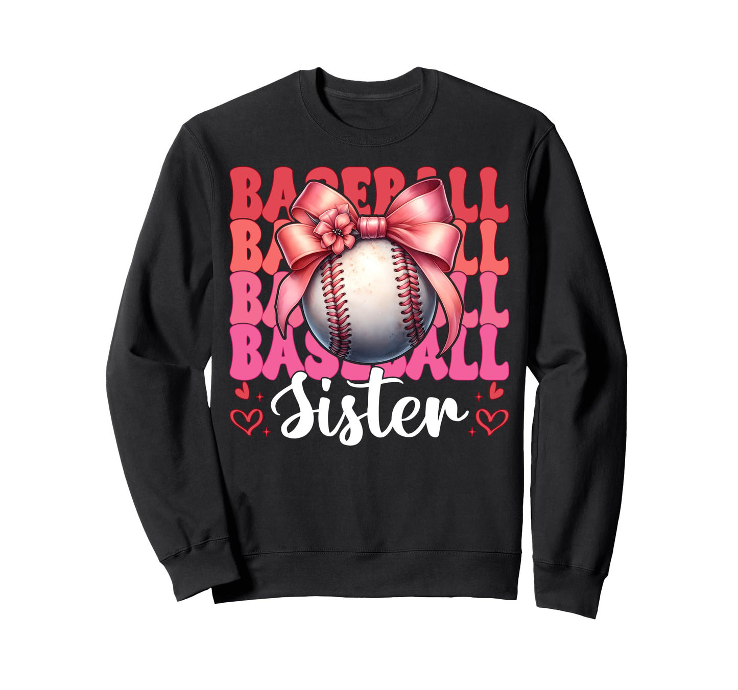 Baseball Sister Baseball Coquette Sweatshirt - Novelty Apparel for Adults - T-Shirt, Sweatshirt, Hoodie