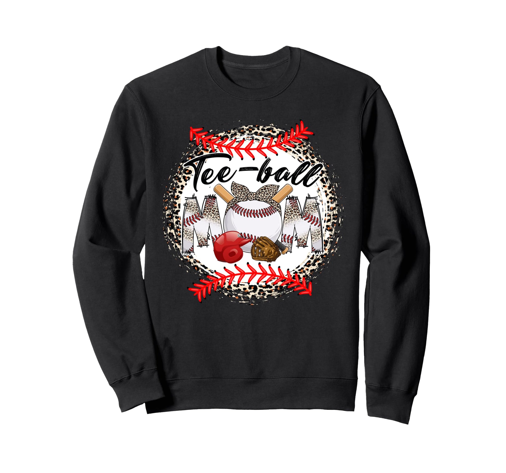 Funny Ball Mom Baseball Mom Leopard Sweatshirt - Trendy Graphic Men Women - T-Shirt, Sweatshirt, Hoodie