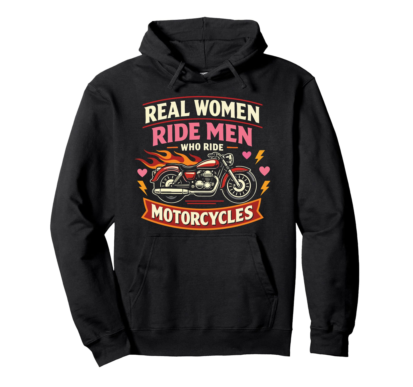 Motorcycle Biker Female Real Hoodie - Graphic Print for Adults - T-Shirt, Sweatshirt, Hoodie