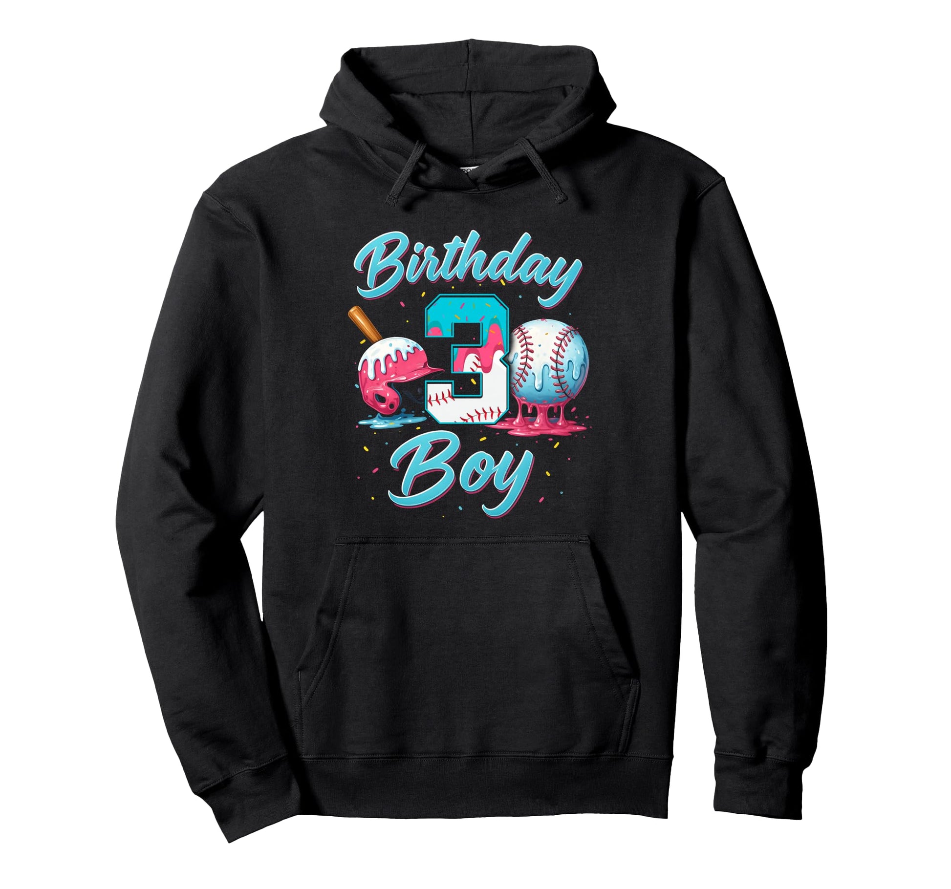 Baseball 3 Year Old Ice Cream Drip 3Rd Hoodie - Aesthetic Graphic Unisex - T-Shirt, Sweatshirt, Hoodie