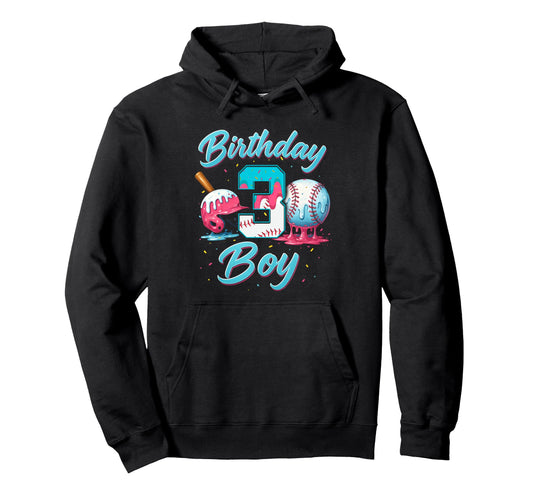 Baseball 3 Year Old Ice Cream Drip 3Rd Hoodie - Aesthetic Graphic Unisex - T-Shirt, Sweatshirt, Hoodie