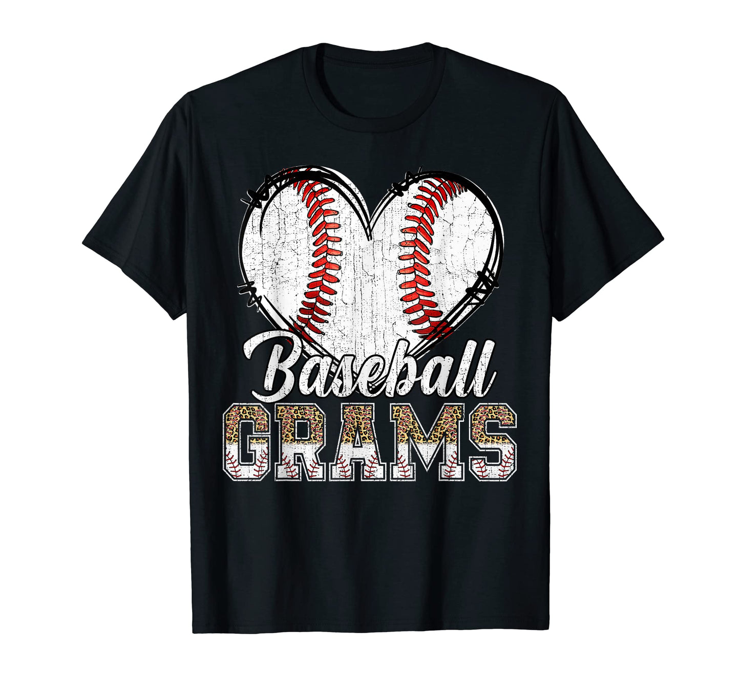Softball Baseball Grams Heart Leopard T-Shirt - Aesthetic Graphic Unisex - T-Shirt, Sweatshirt, Hoodie