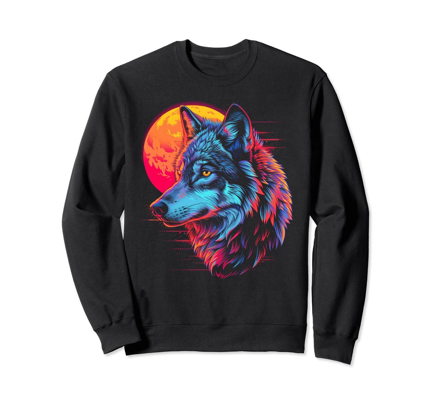 Wolf Vaporwave Aesthetic Sweatshirt - Aesthetic Graphic Men Women - T-Shirt, Sweatshirt, Hoodie