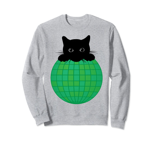 Aesthetic Disco Ball Green Nature Sweatshirt - Minimalist Print for Adults - T-Shirt, Sweatshirt, Hoodie