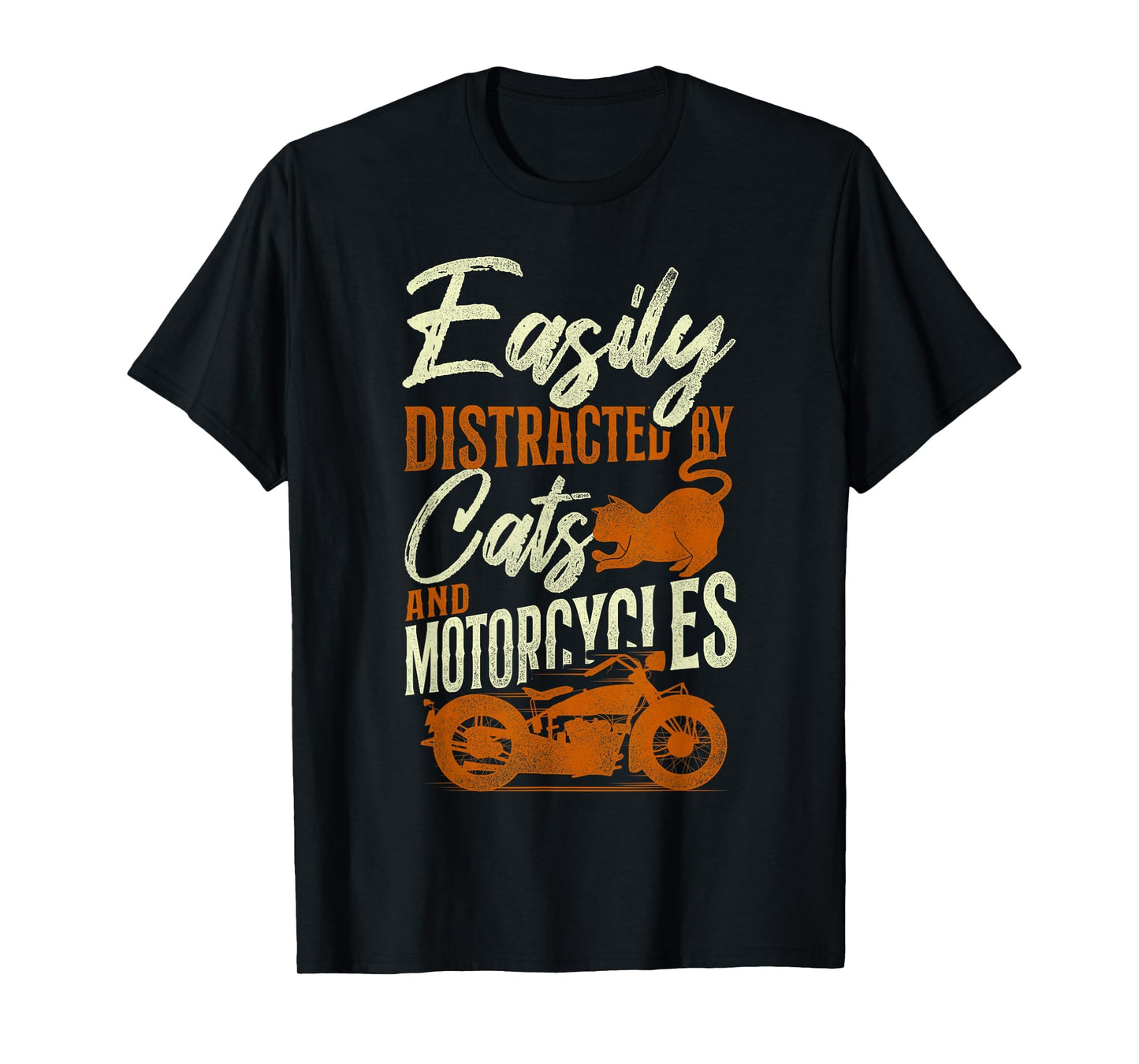 Motorcycle Biker Cat Easily T-Shirt - Aesthetic Graphic Men Women - T-Shirt, Sweatshirt, Hoodie