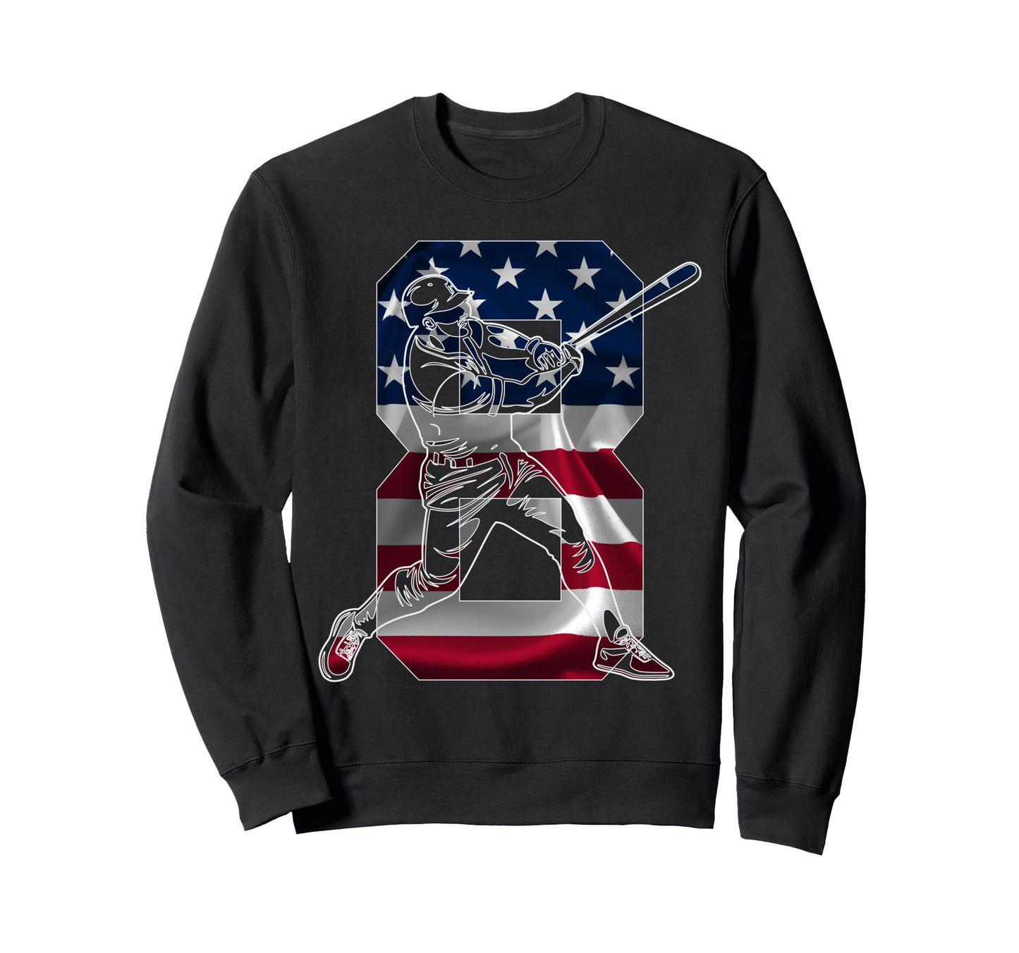Number 8 Years Baseball 8Th Birthday Sweatshirt - Custom Art Print Unisex - T-Shirt, Sweatshirt, Hoodie