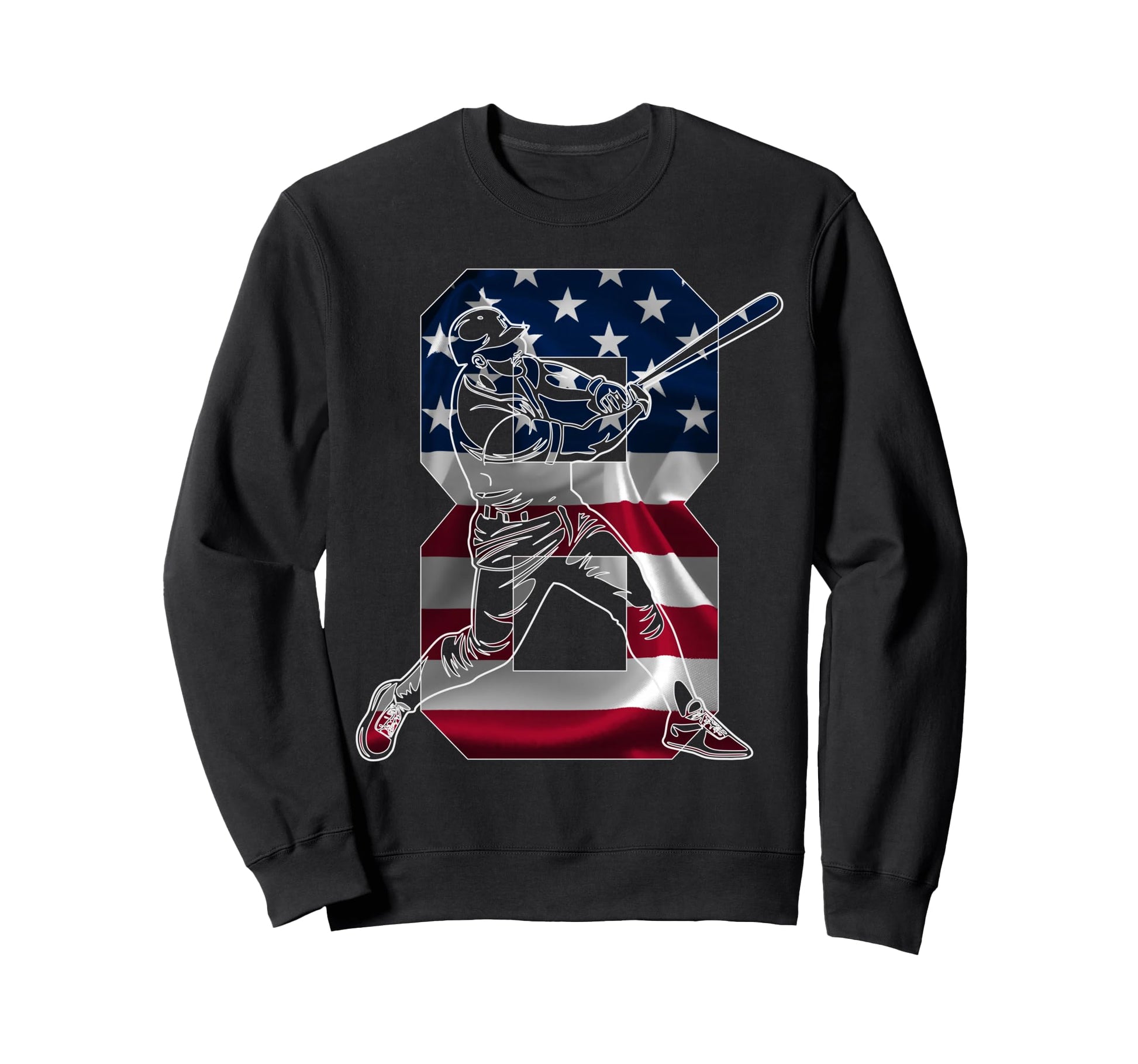 Number 8 Years Baseball 8Th Birthday Sweatshirt - Custom Art Print Unisex - T-Shirt, Sweatshirt, Hoodie