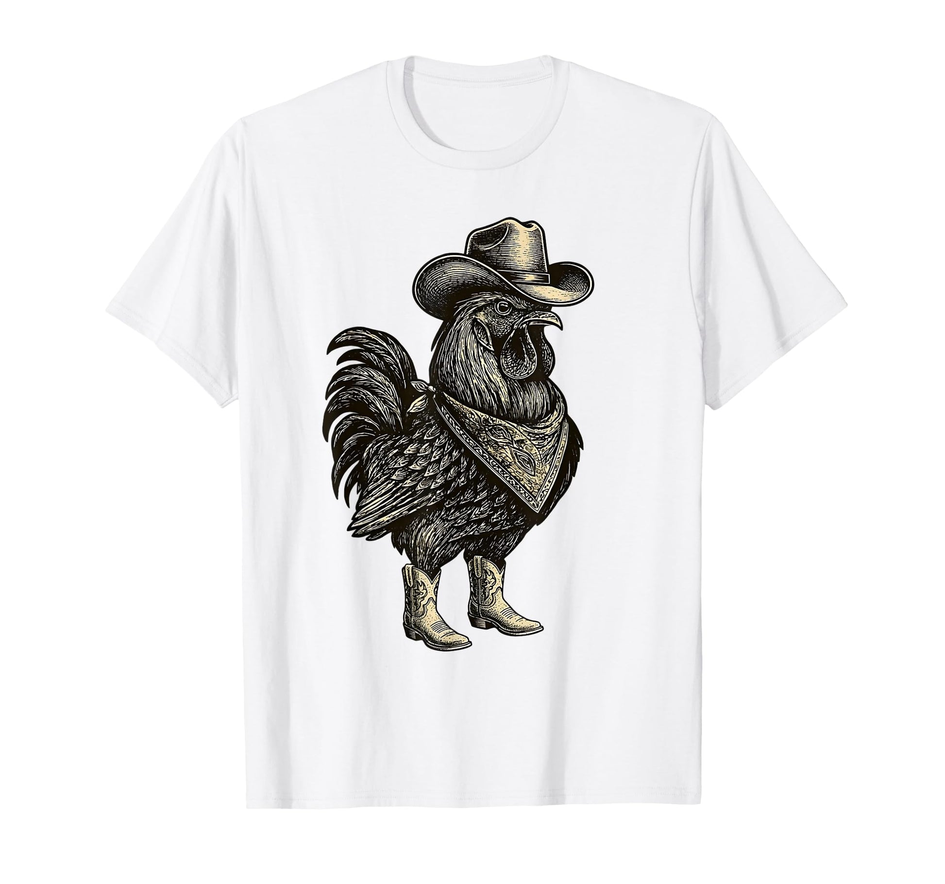 Rooster Cowboy Western Chicken Bandana T-Shirt - Streetwear Style Men Women - T-Shirt, Sweatshirt, Hoodie