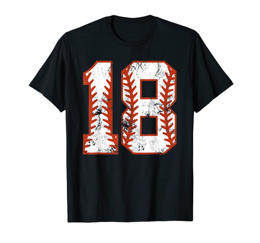 18Th Birthday Baseball Eighteen T-Shirt - Casual Everyday Wear Men Women - T-Shirt, Sweatshirt, Hoodie