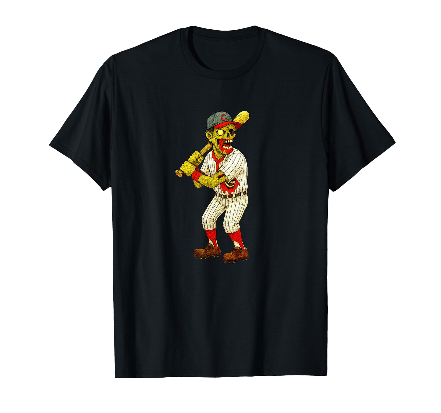 Zombie Baseball Player Batter T-Shirt - Streetwear Style for Adults - T-Shirt, Sweatshirt, Hoodie