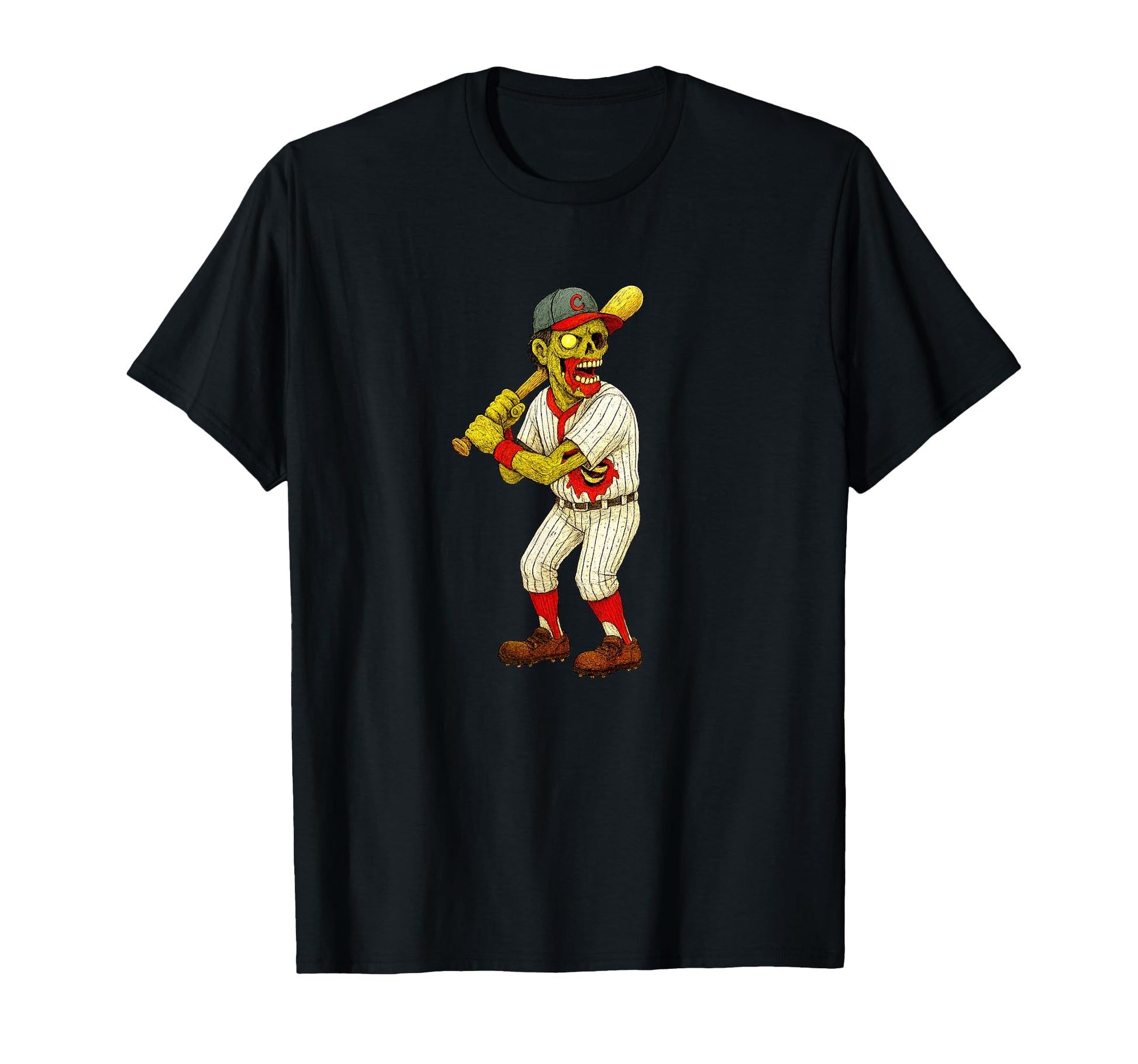 Zombie Baseball Player Batter T-Shirt - Streetwear Style for Adults - T-Shirt, Sweatshirt, Hoodie