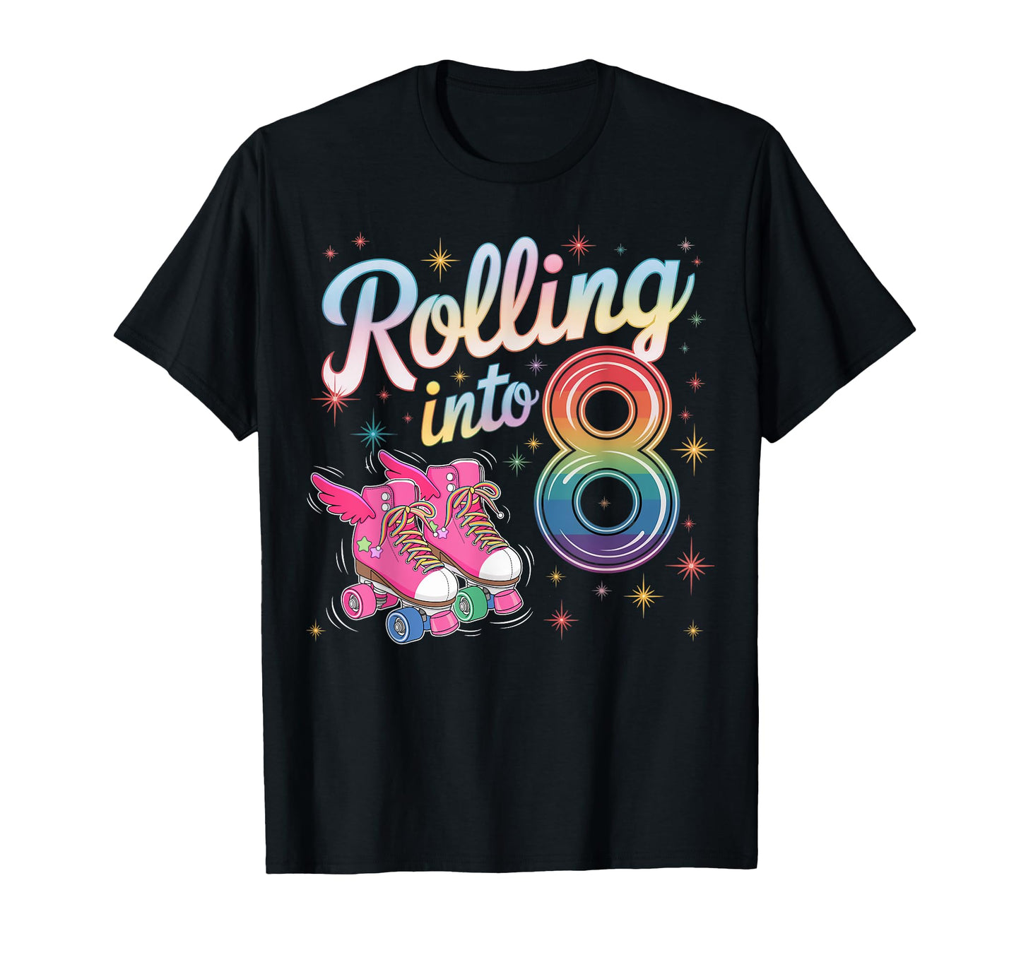 Rolling Into 8 Years Birthday Turning 8 T-Shirt - Graphic Print for Adults - T-Shirt, Sweatshirt, Hoodie