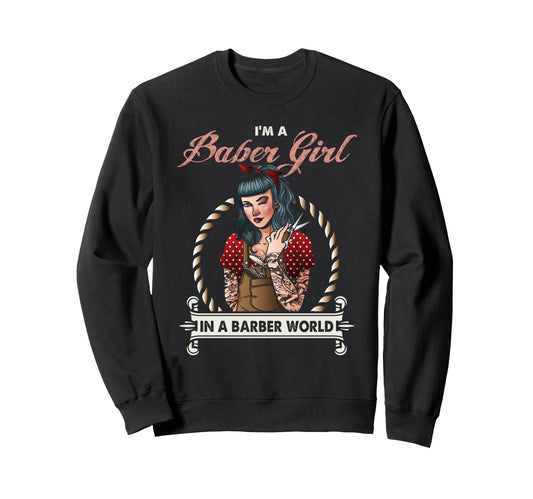 Barber Pinup Barber World Sweatshirt - Minimalist Print Men Women - T-Shirt, Sweatshirt, Hoodie