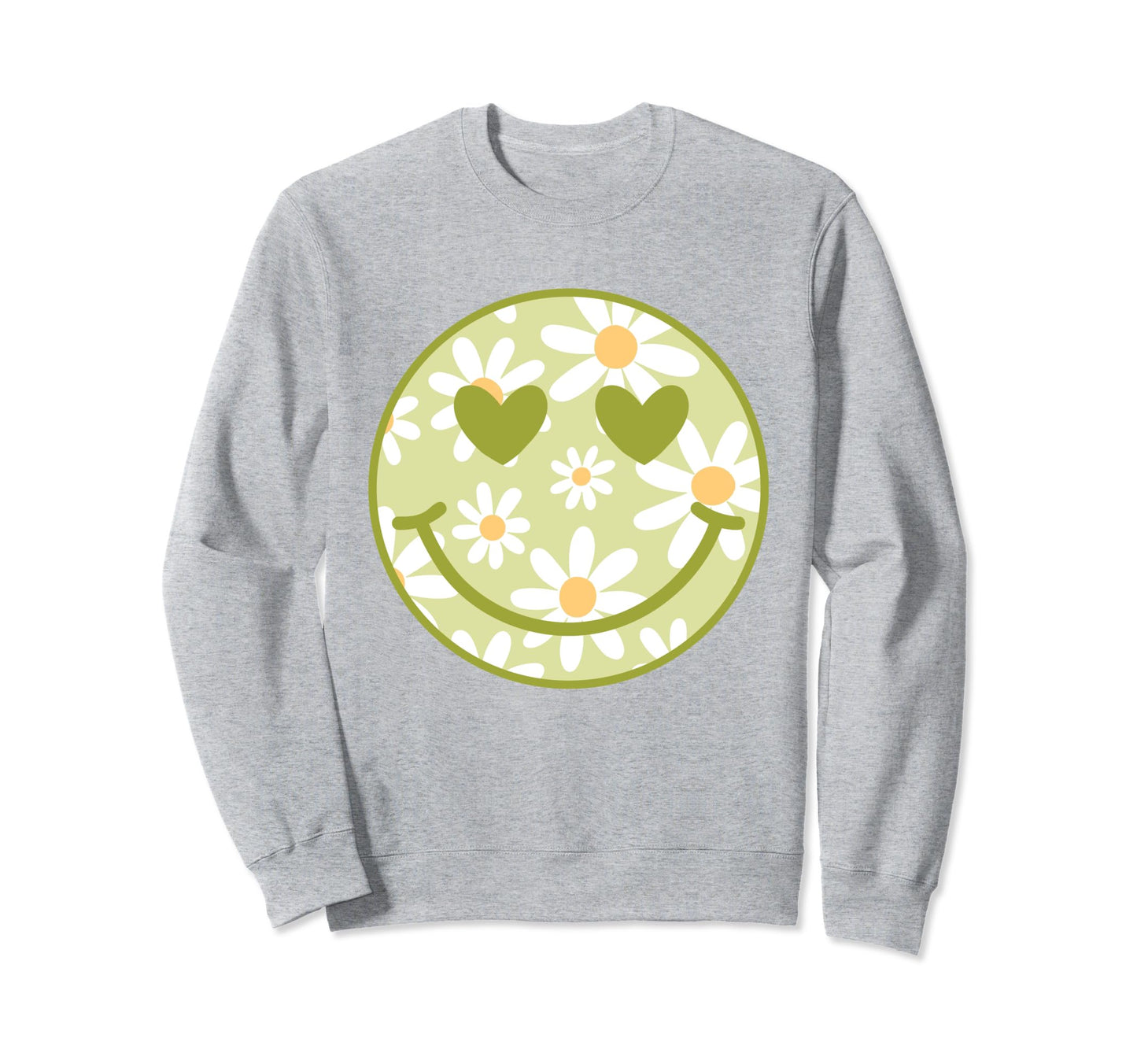Green Happy Face Checkered Pattern Sweatshirt - Custom Art Print Men Women - T-Shirt, Sweatshirt, Hoodie