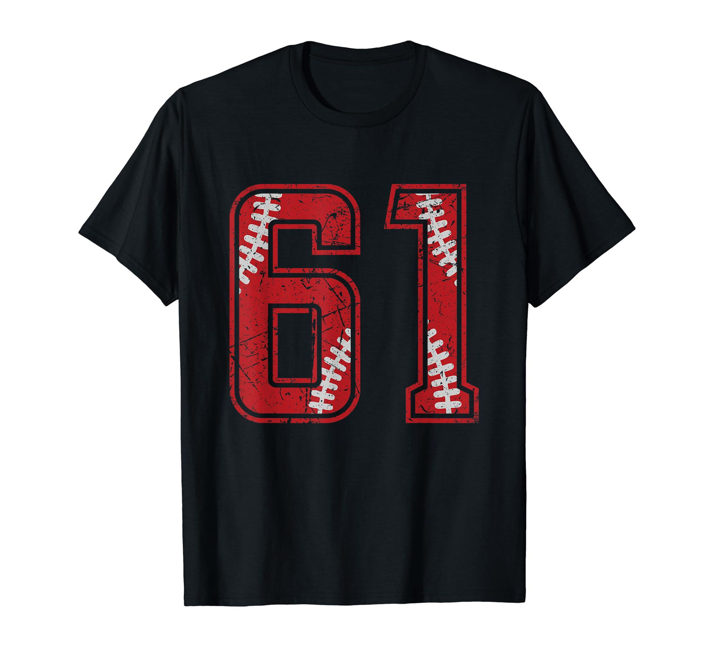 Number 61 Distressed Baseball T-Shirt - Aesthetic Graphic for Adults - T-Shirt, Sweatshirt, Hoodie